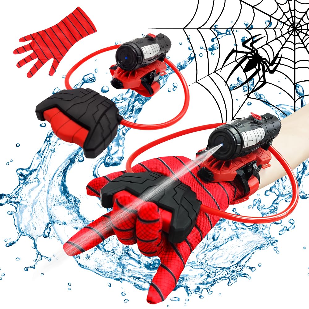 **EconoLED Superhero Water Guns with Gloves - Summer Water Toys for Kids, Outdoor Pool & Beach Water Fighting Games, Perfect for Parties & Backyard Fun**