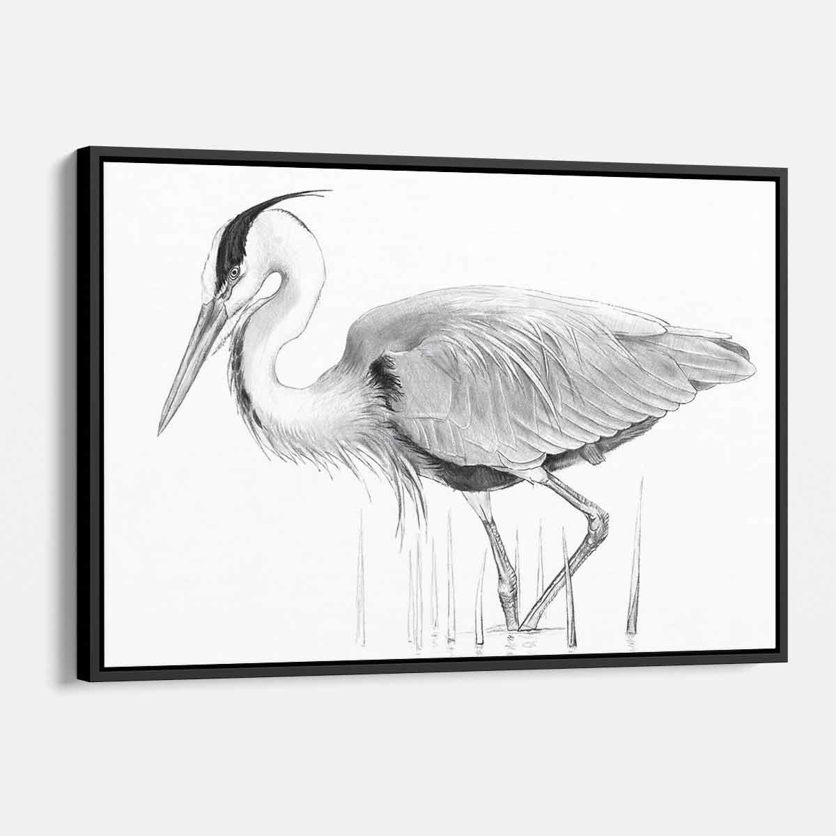Grey Flamingo Wall Art Canvas Print - Modern Tropical Home Decor for Living Room, Bedroom & Office (Style 7557)
