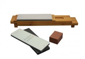 Bob Kramer by ZWILLING J.A Henckels 6-Piece Glass Water Stone Sharpening Set - Professional Knife Sharpening Kit for Chefs & Home Cooks - Perfect for Kitchen, Camping & Outdoor Cooking