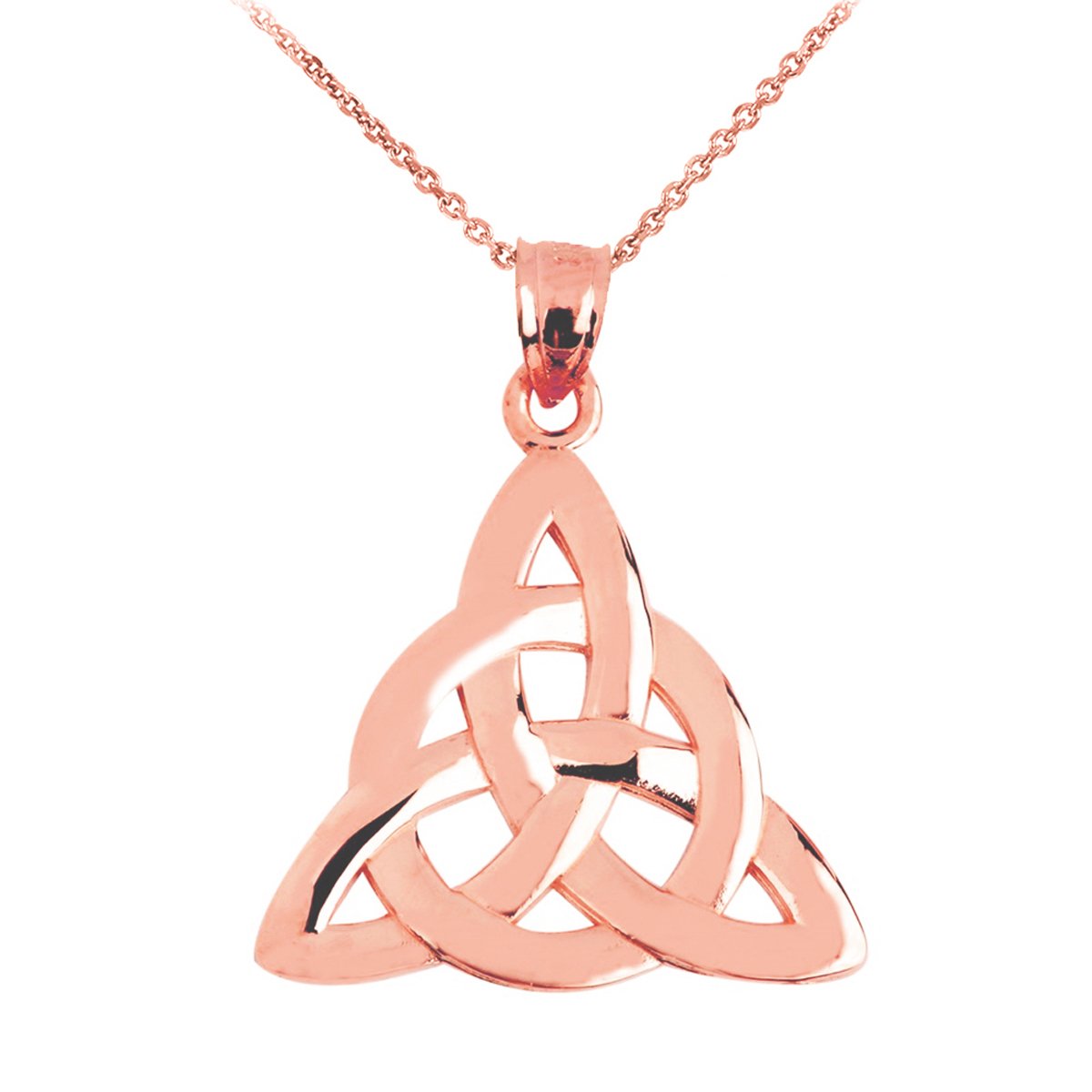 10K Rose Gold Celtic Trinity Knot Pendant Necklace for Women - Elegant Irish Jewelry Gift for Mom, Wife, Anniversary, Birthday - Perfect for Weddings, Parties & Special Occasions