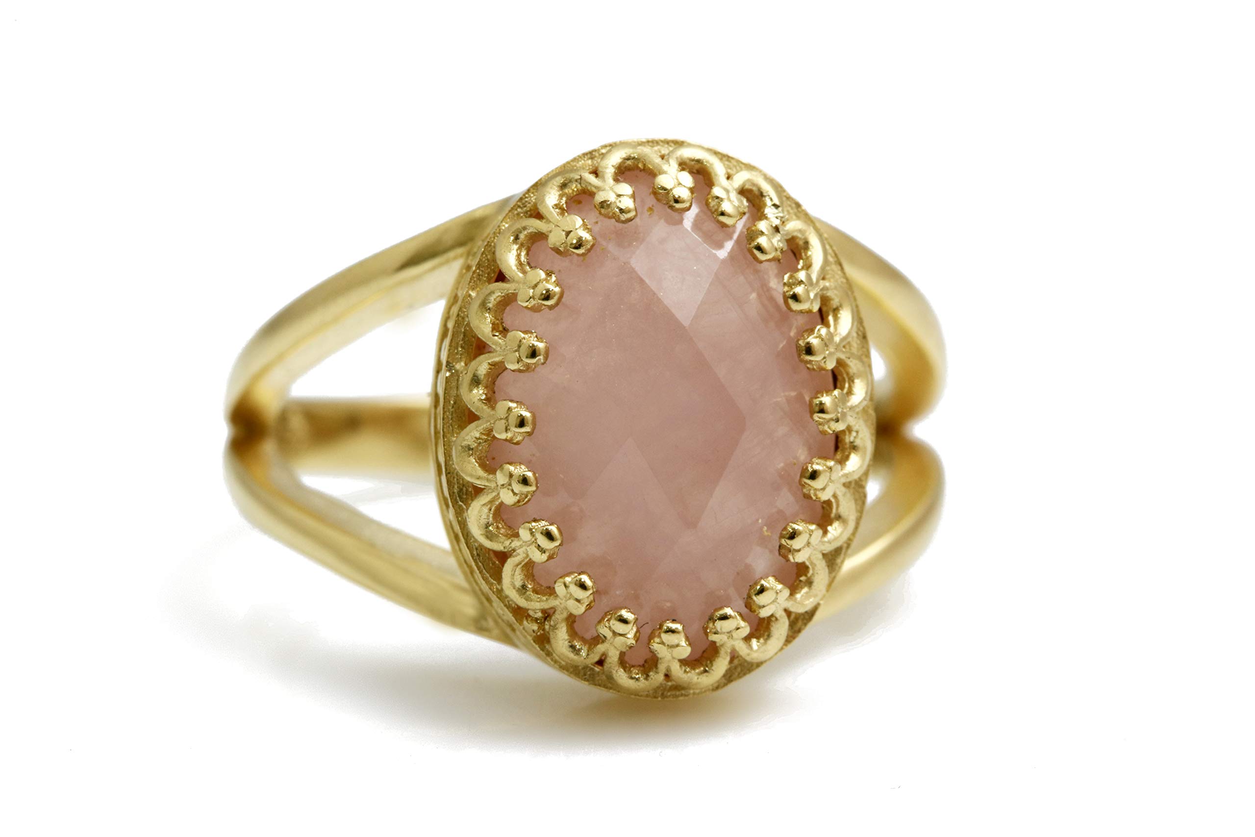 14K Rose Gold-Filled Rose Quartz Ring - Handmade Birthstone Jewelry for Women, Birthday & Anniversary Gifts - Healing Crystal Ring with Gift Box - Perfect for Meditation, Energy Healing & Spiritual Wellness
