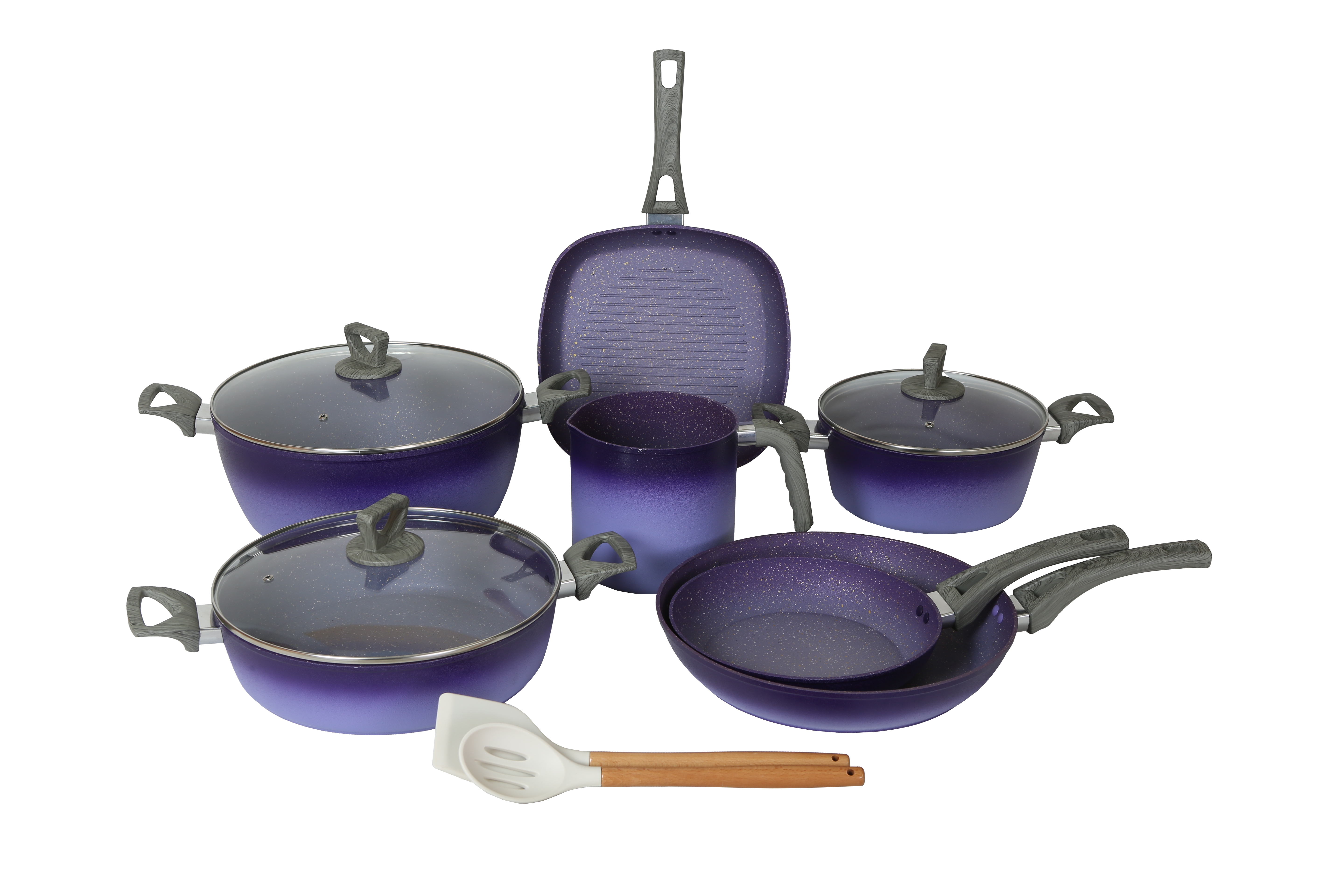 Premium 12-Piece Purple Terracotta Cookware Set with Milk Cup - Durable Clay Cooking Pots for Stovetop & Oven Use - Perfect for Traditional Mexican & Mediterranean Dishes