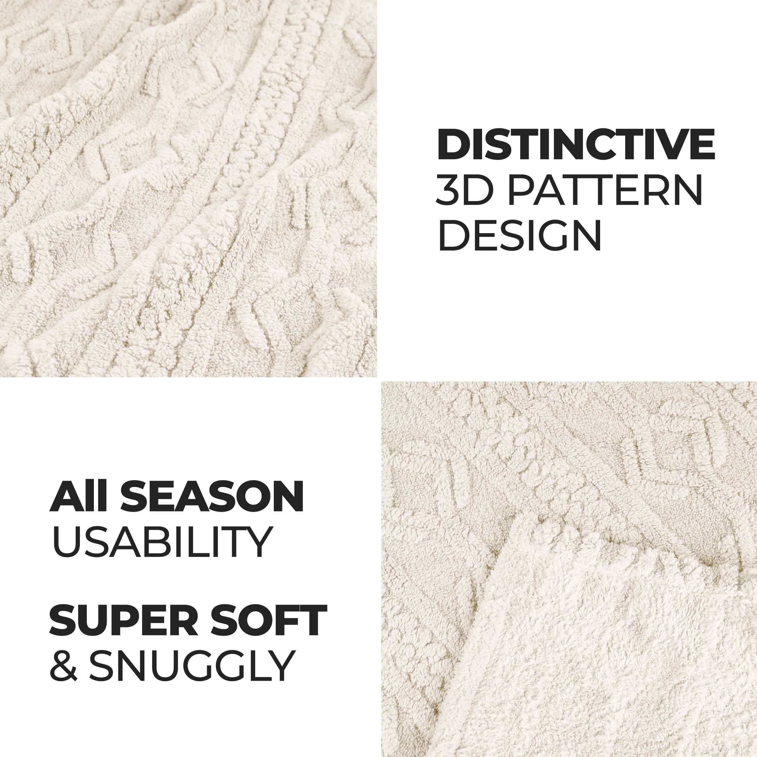 Arctic Boho Jacquard Plush Fleece Blanket - Ultra Soft & Warm Winter Throw for Couch, Bed, Sofa - Perfect for Home Decor, Cozy Nights & Gift Giving
