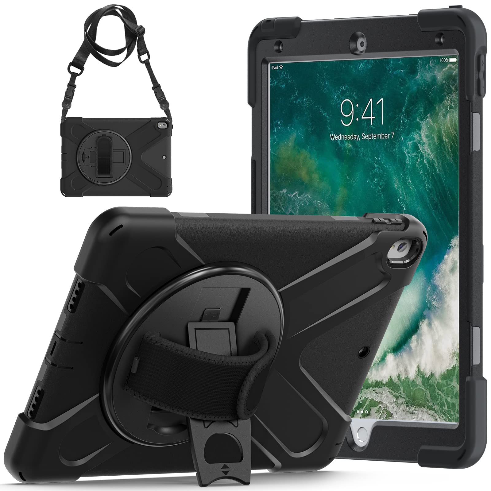 TSQ Heavy Duty Rugged Protective Case for iPad Pro 10.5 (2017) & iPad Air 3 (2019) - Shockproof Kids Case with Stand & Strap - Compatible with iPad Air 3rd Gen 10.5
