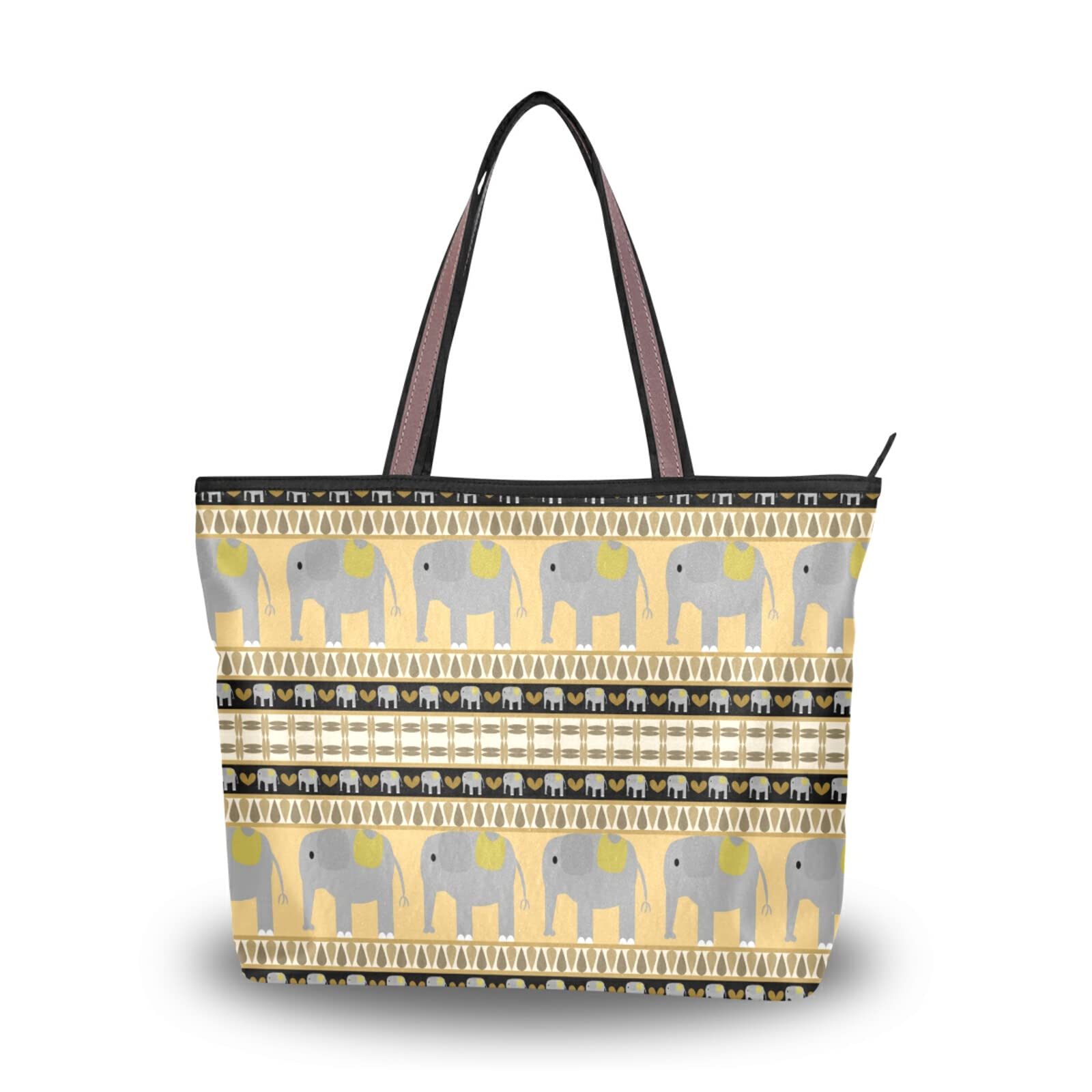 Elephant Cartoon Tote Bag for Women - Reusable Shoulder Handbag for Beach, Travel & Shopping | Cute Eco-Friendly Grocery Bag for Daily Use, Work & Outings