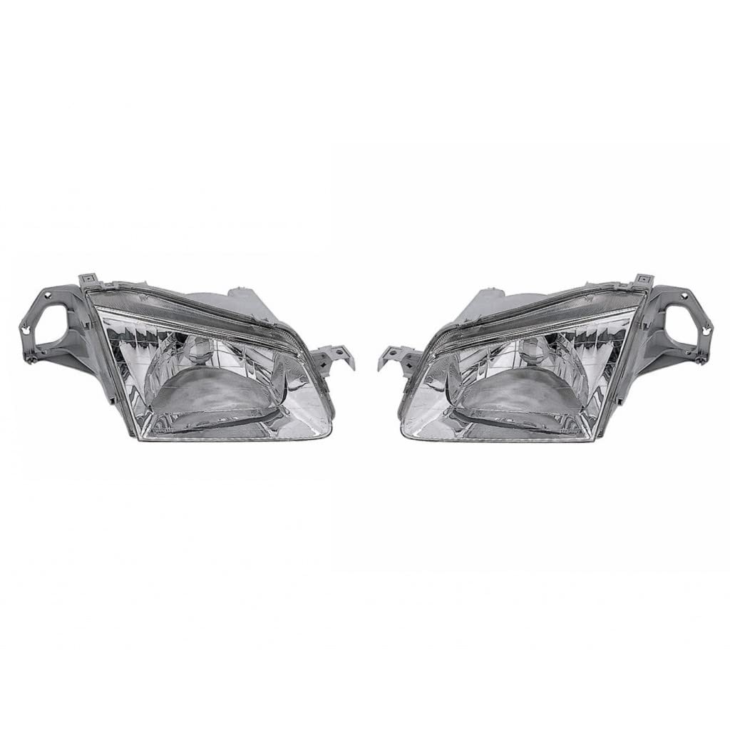 1999-2000 Mazda Protege Sedan Headlight Assembly Pair - Driver & Passenger Side - CAPA Certified (MA2502114, MA2503114) | Perfect for Night Driving & Auto Restoration Projects