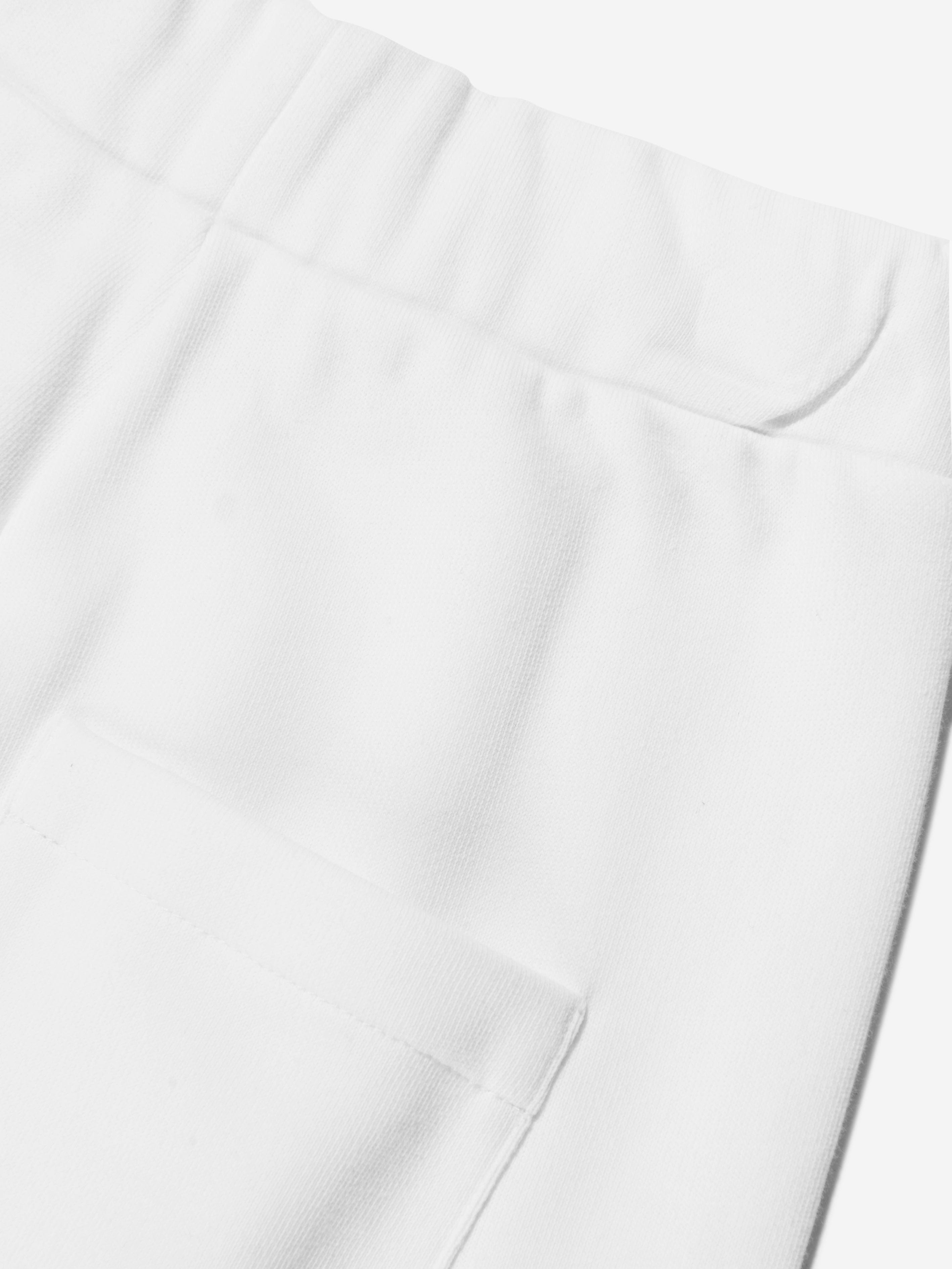 Balmain Girls Logo Joggers - White Cotton Athletic Pants for Kids | Casual Wear, Playdates & School Activities