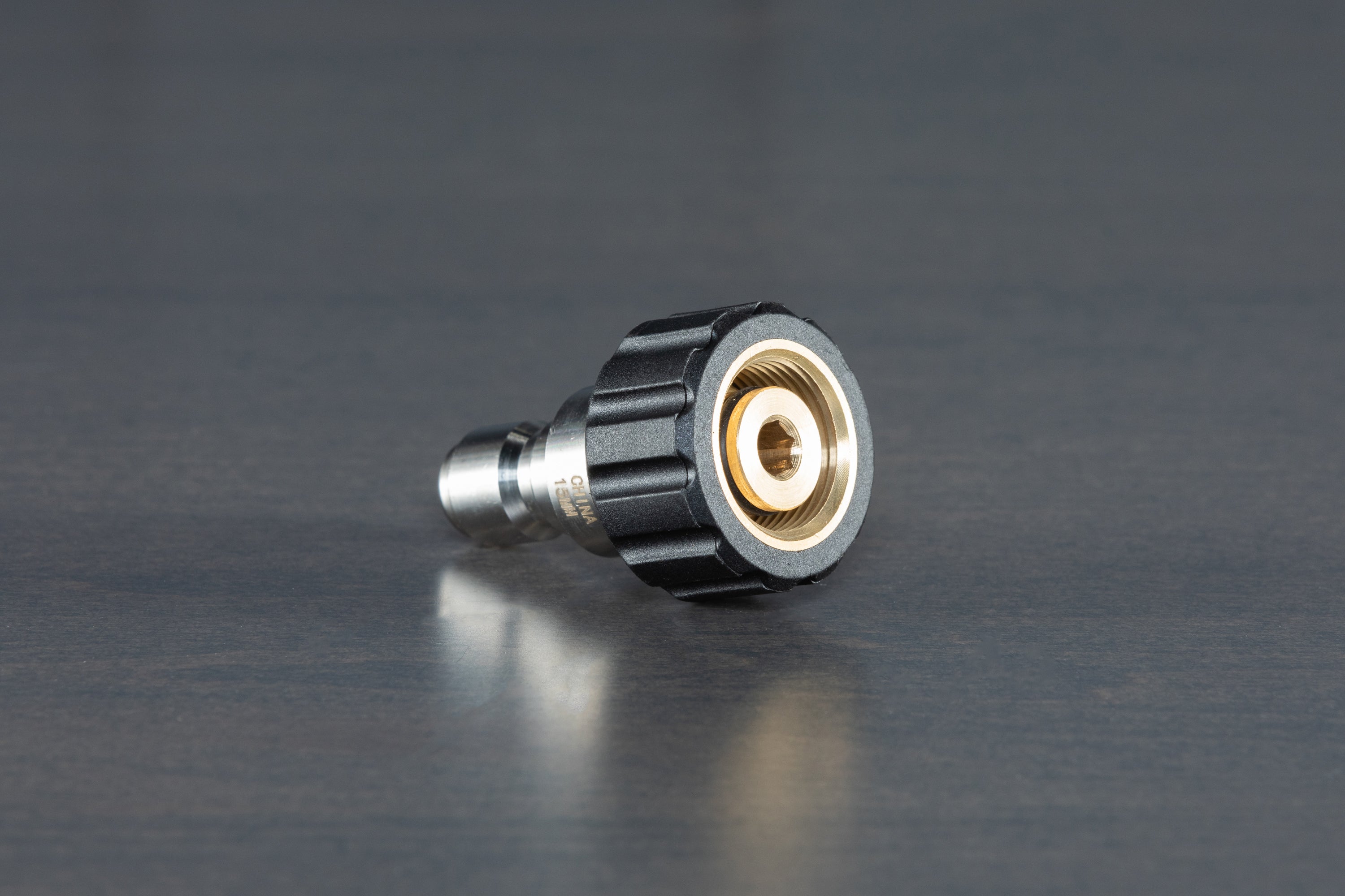 Stainless Steel M22 Female (15mm) to 3/8 Quick Disconnect Plug Adapter - Perfect for Hydraulic Systems, Pneumatic Tools, and Industrial Equipment Connections