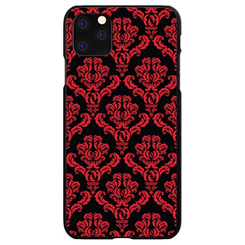 Black Red Damask Pattern On Black Case