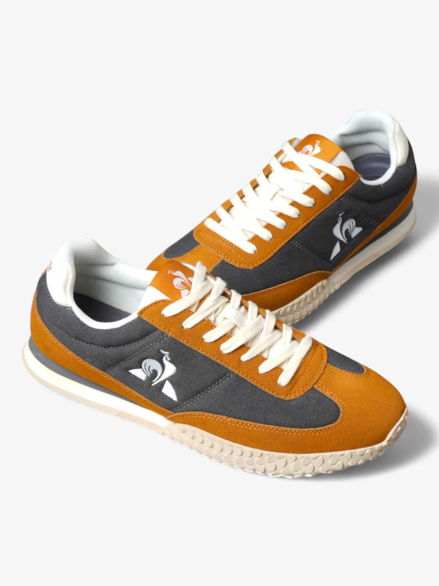 Le Coq Sportif Veloce Action Sneakers - Light Grey & Mustard Running Shoes for Men | Comfortable Athletic Shoes for Jogging, Gym Workouts & Casual Wear