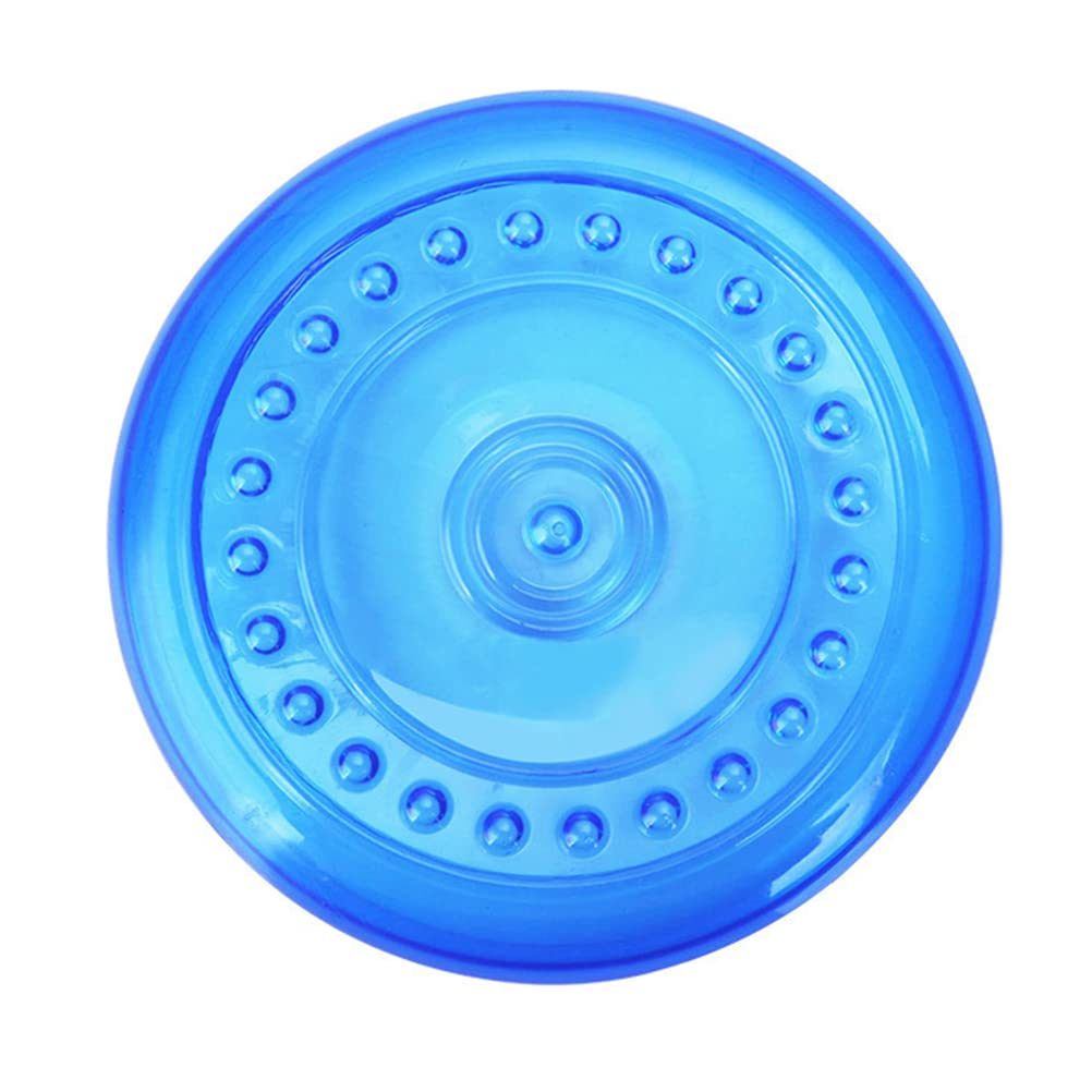 **LUOZZY Durable Dog Frisbee - Soft Flying Disc Toy for Small Dogs, Chew-Resistant Fetch Toy for Outdoor Play (Blue, Large) - Perfect for Beach, Park & Backyard Fun**