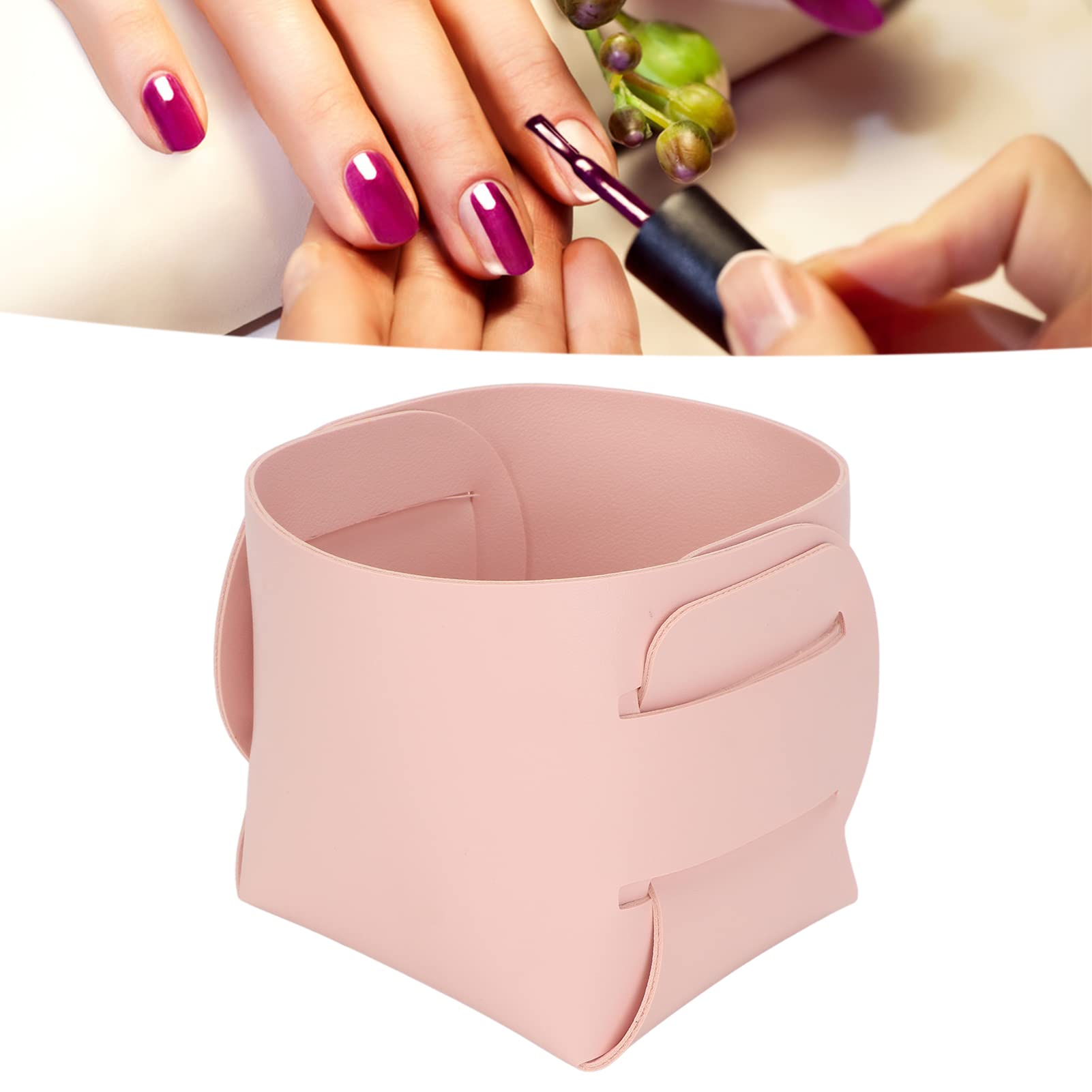 Premium Nail Art Storage Box - Empty Manicure Tool Organizer with Brush Holder, Durable PU Material for Nail Polish & Makeup - Convenient Home & Salon Use (Pink) - Perfect for Professional Nail Technicians & DIY Enthusiasts
