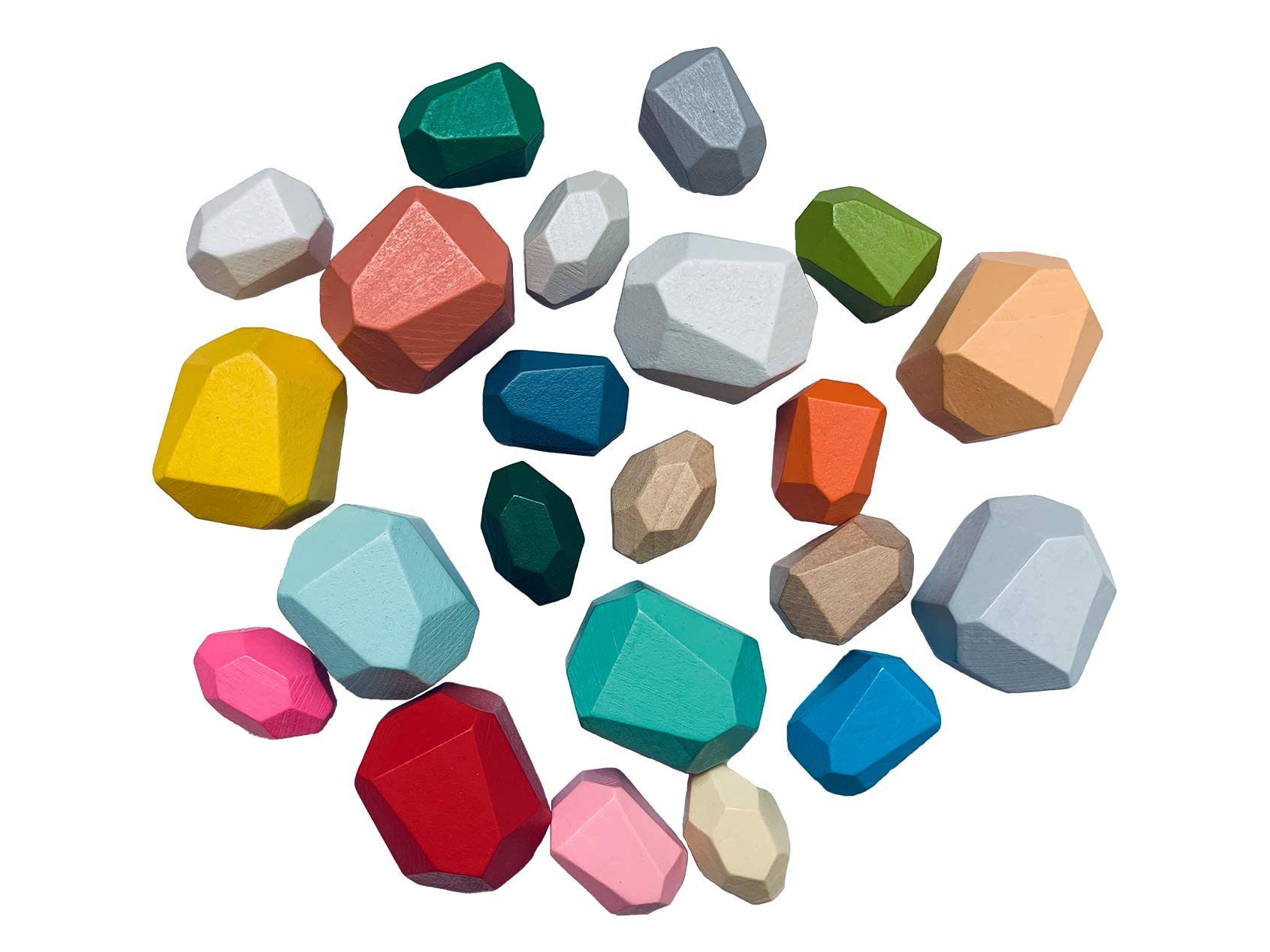 Wooden Stacking Stones Game - 22PCS Colorful Wooden Balancing Blocks, Educational Stacking Building Toys for Kids Ages 3-5 | Perfect for Preschool Learning, Family Game Night & Montessori Classroom Activities