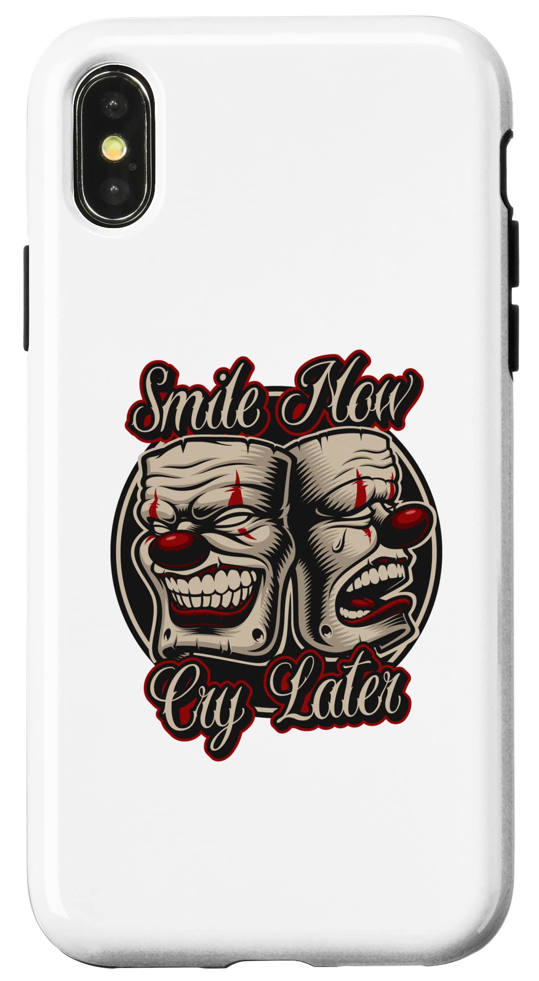 iPhone X/XS Smile Now Cry Later Drama Masks Phone Case - Protective Cover for iPhone X & XS - Perfect for Parties, Halloween & Theatrical Performances