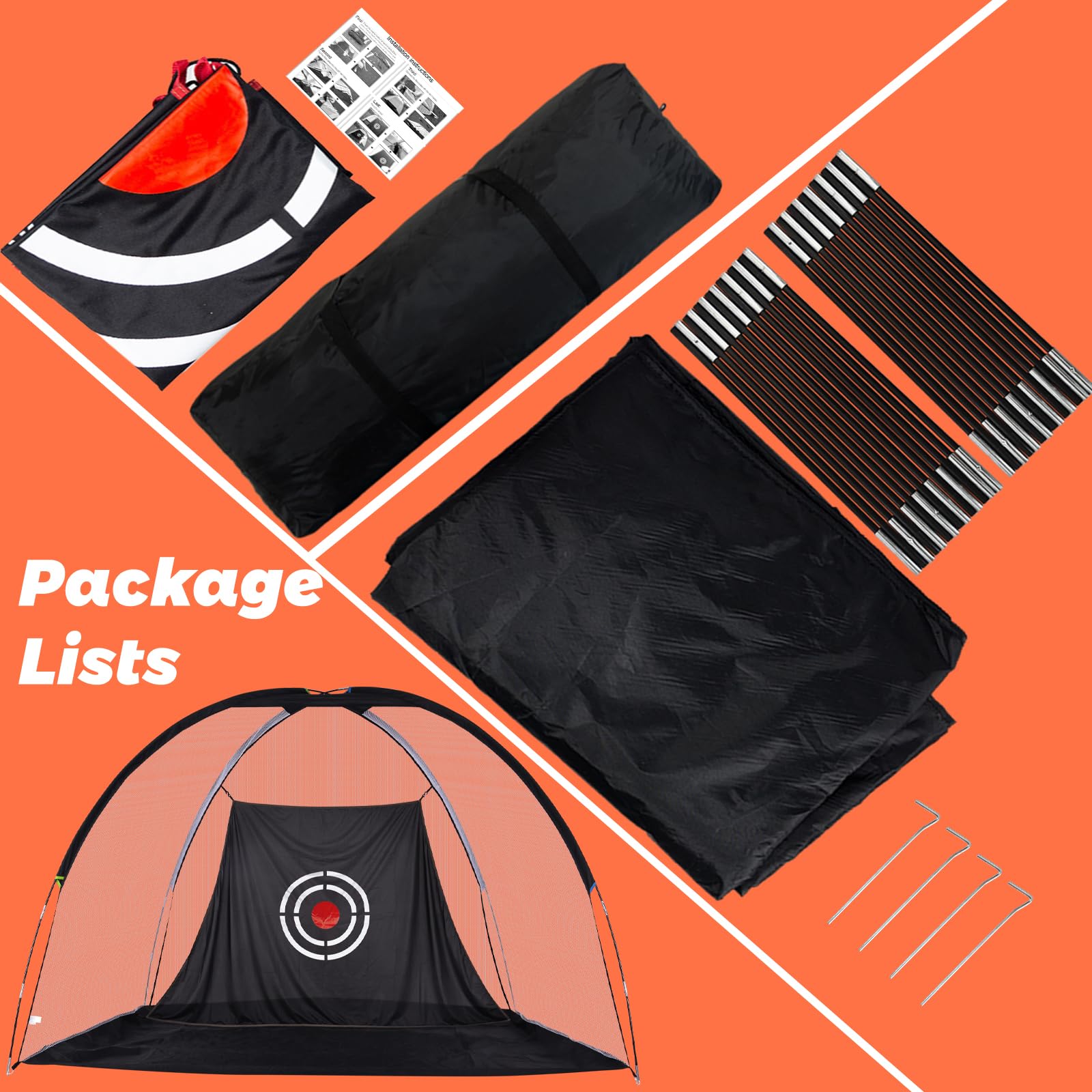 Premium Golf Practice Hitting Net with Target - Durable Backyard & Driving Range Training Net for Swing Practice | Perfect for Home, Outdoor & Indoor Golf Training