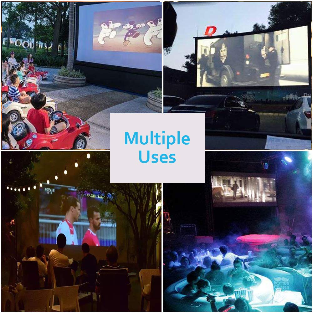 Portable Projector Screen Stand - Indoor & Outdoor Use for Front & Rear Projection | Foldable & Lightweight for Home Theater, Backyard Movies, and Presentations