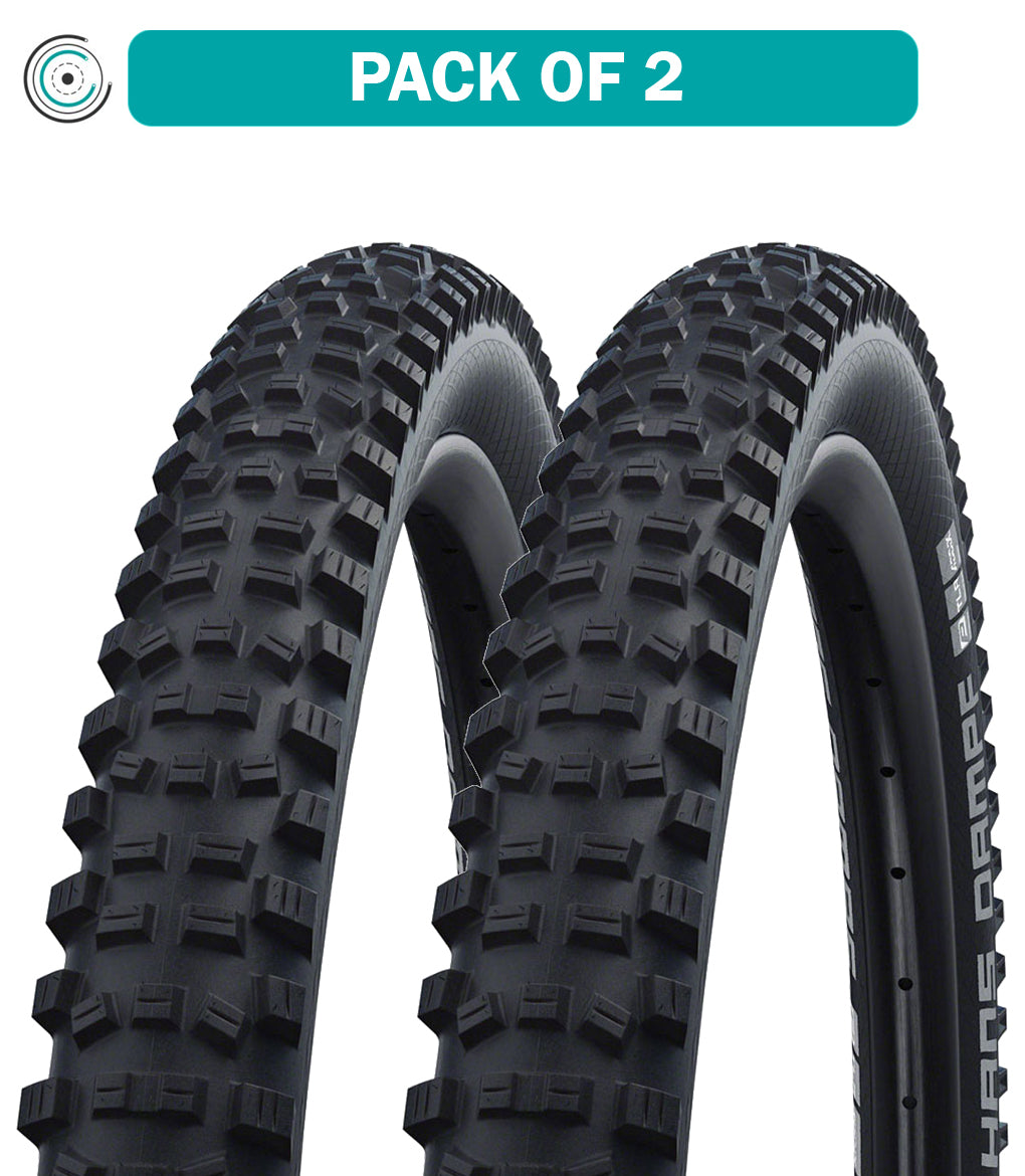 2 Pack Schwalbe Hans Dampf 24x2.35 Tubeless MTB Tires - Addix Performance Compound, TwinSkin Protection for Mountain Biking, Trail Riding & All-Terrain Adventures