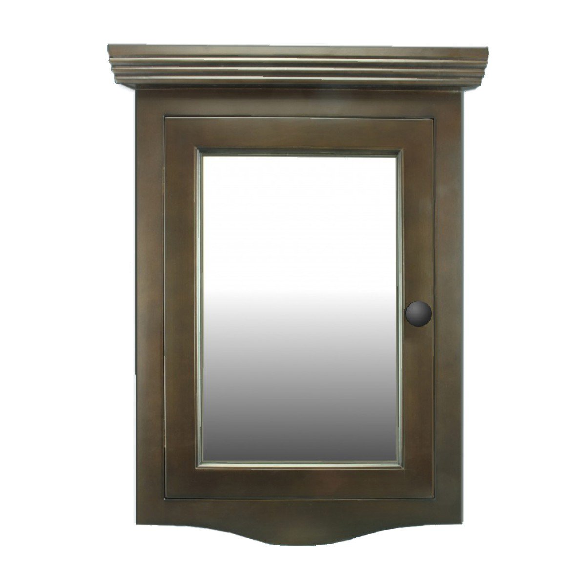 Dark Oak Corner Medicine Cabinet 27x20 Inch - Recessed Mirror Bathroom Storage with Mounting Hardware | Space-Saving Solution for Small Bathrooms & Vanities