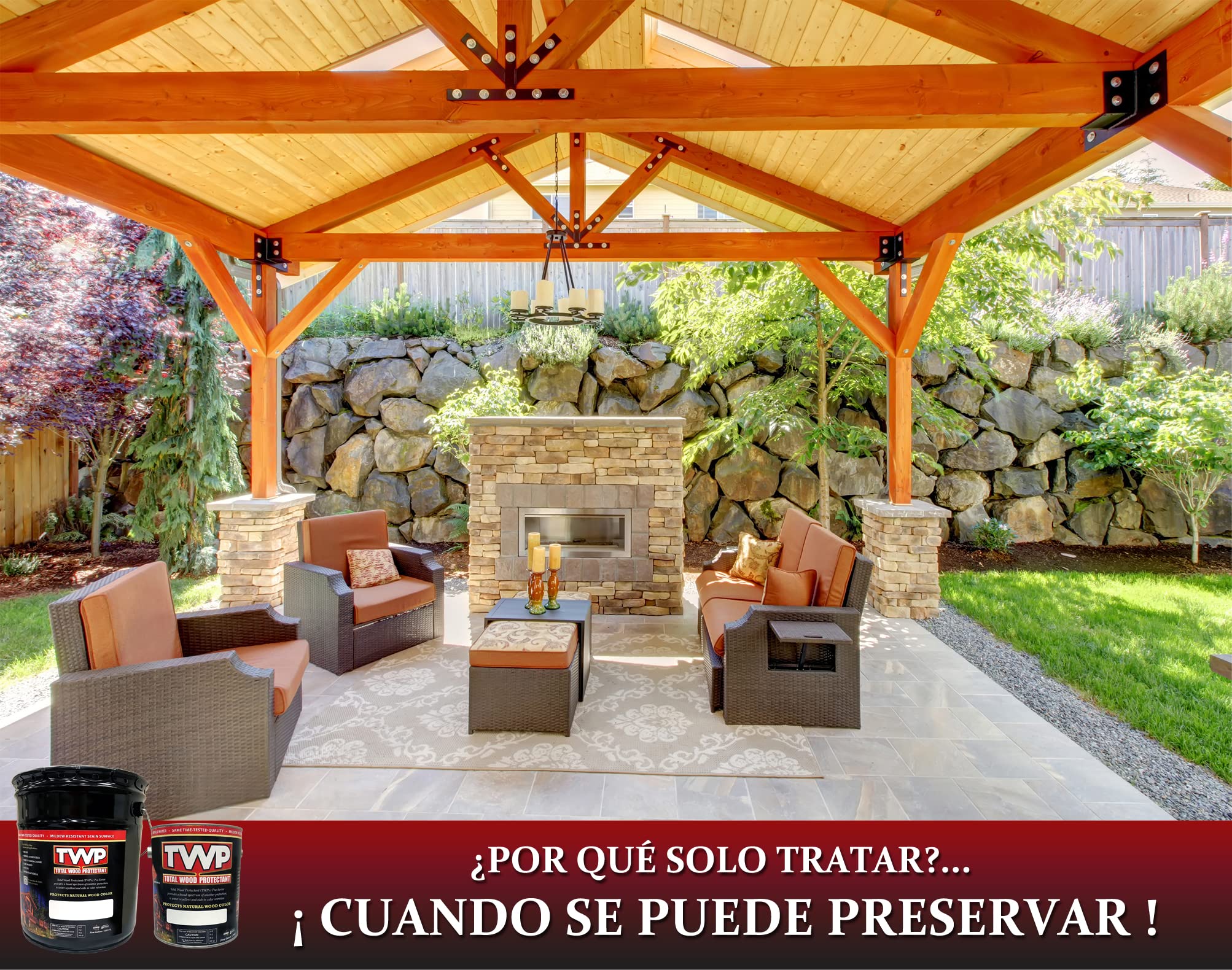 AMTECO INC TWP-100-5 5 Gallon Clear Extension Oil Stain - Premium Wood Finish for Decks, Fences & Outdoor Furniture - Waterproof & UV Resistant Protection