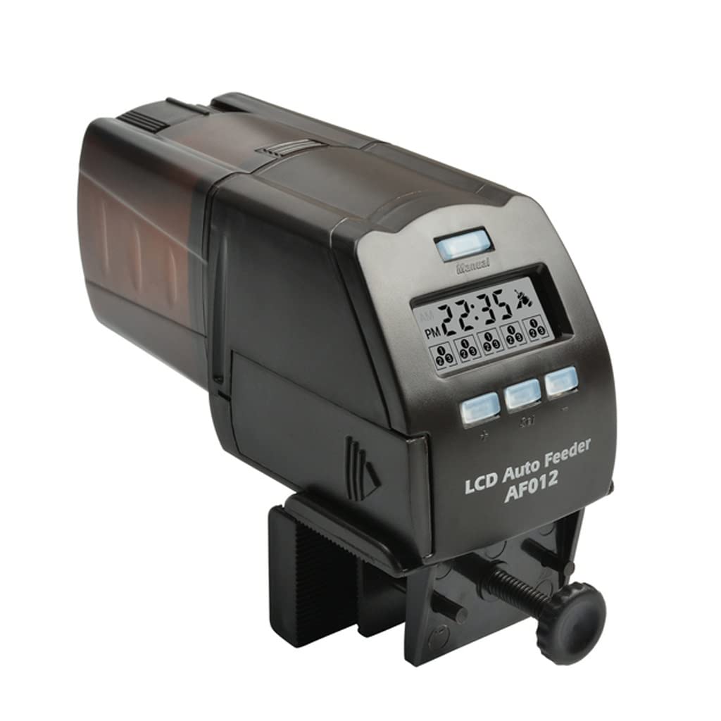 TUJAH Digital LCD Automatic Fish Feeder - Smart Control Aquarium Tank & Pond Auto Feeder with Adjustable Timer & Food Capacity - Perfect for Vacation, Office & Home Aquariums