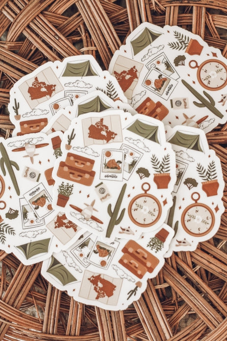 Adventure Vinyl Sticker - Waterproof & Durable Decal for Laptops, Cars, Water Bottles - Perfect for Outdoor Enthusiasts & Travel Lovers