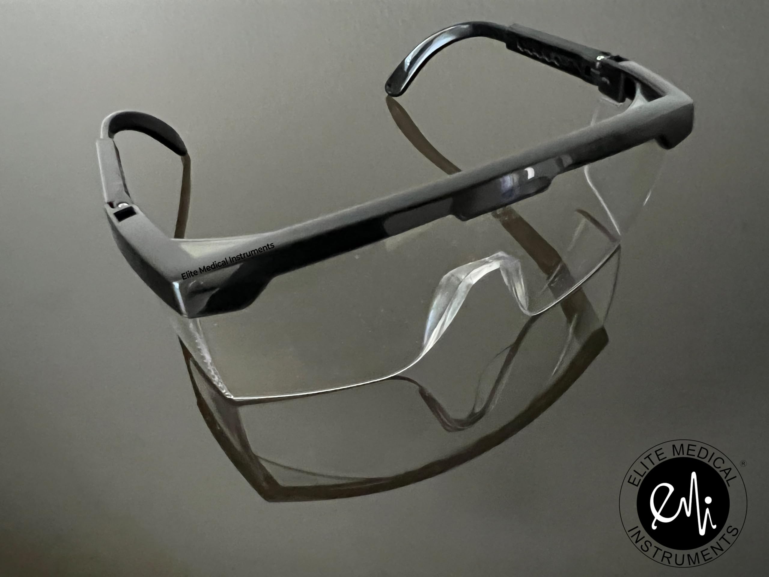 Elite Medical Adjustable Safety Glasses - Anti-Fog, Anti-Scratch, UV400 Protection - Full Frame with Adjustable Temples (EEW-411 Black) - Ideal for Nurses, Doctors, Lab Technicians & Industrial Workers - Perfect for Medical Procedures, Laboratory Work & Construction Sites