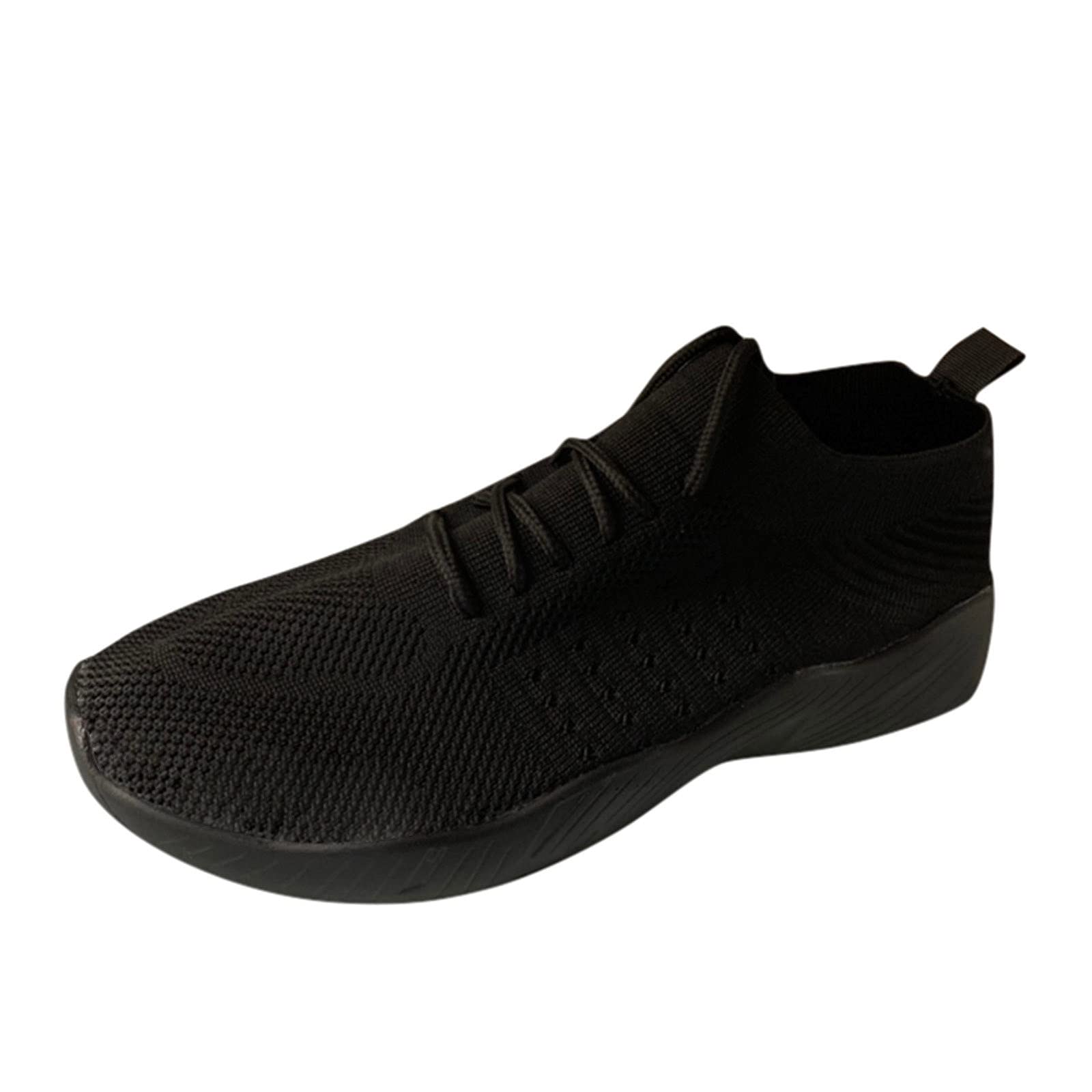 NOGOQU Women's Fashion Running Shoes - Large Size Solid Color Lace-up Knitted Sneakers for Tennis, Walking & Gym | Lightweight Mesh Athletic Shoes with Soft Cushioned Sole | Perfect for Workouts, Jogging & Casual Wear