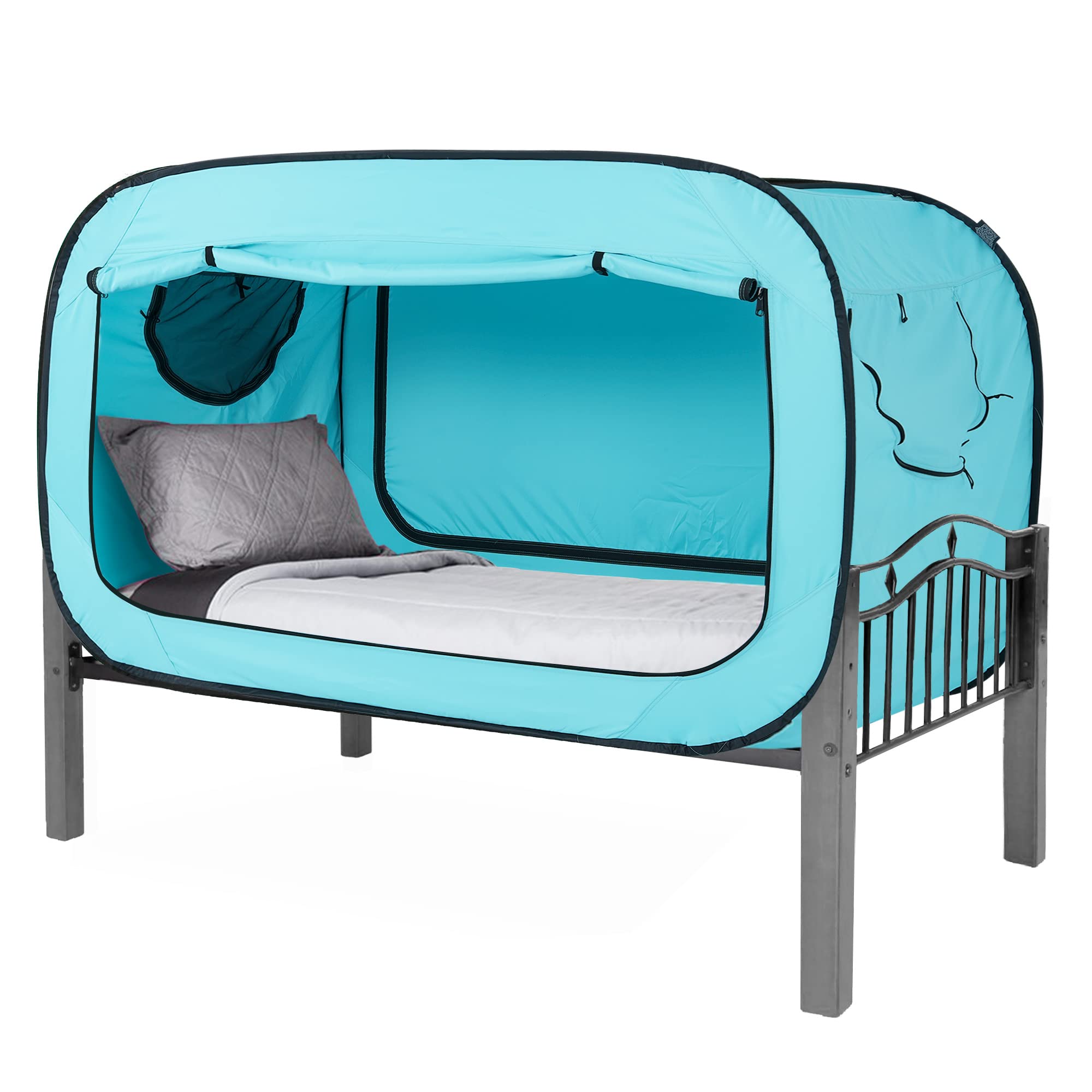 **Portable Bed Tent Canopy for Kids & Adults - Breathable Indoor Sleeping Tent with 2 Doors - Private Space for Camping, Reading, or Relaxing at Home**