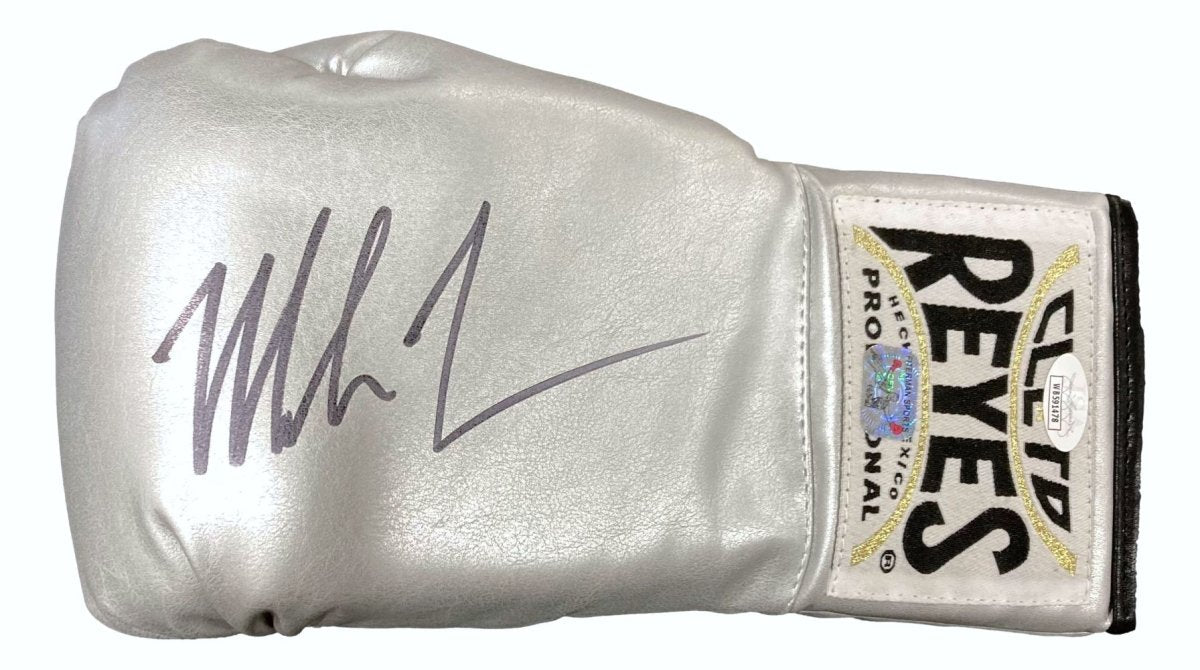 Mike Tyson Autographed Left Hand Silver Cleto Reyes Boxing Glove with JSA ITP Certificate - Collectible Memorabilia for Boxing Fans & Sports Enthusiasts