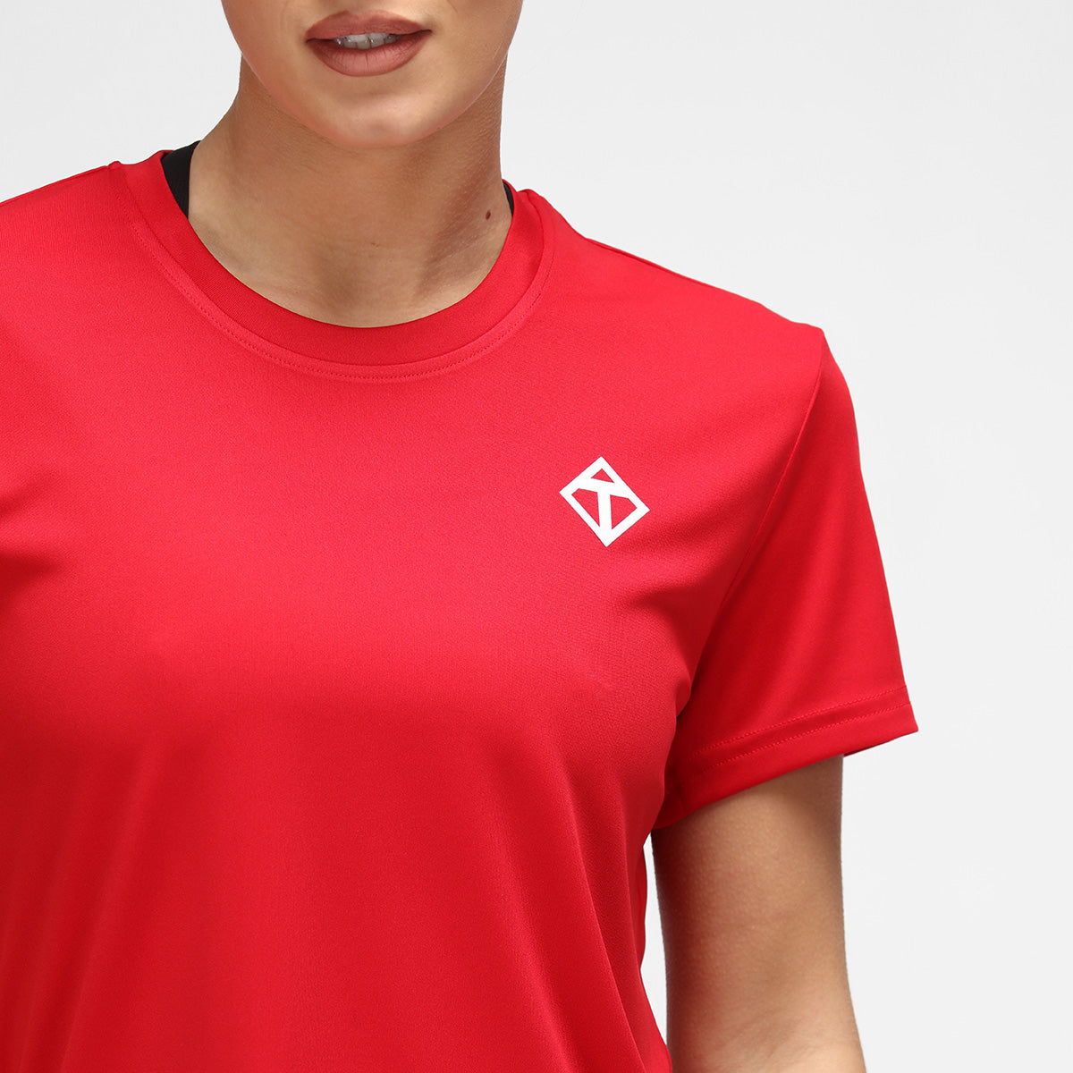 Premium Red Diamond Women's Technical T-Shirt - Moisture Wicking, Breathable & Quick Dry for Workouts, Yoga & Outdoor Activities