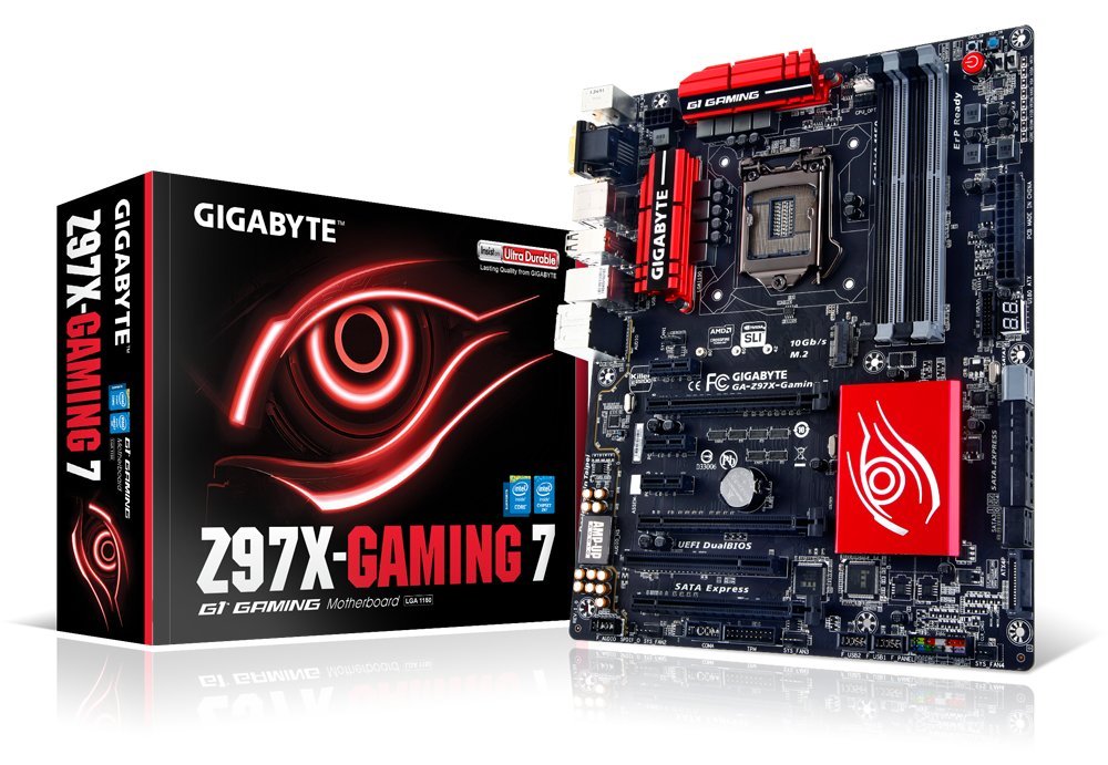 Gigabyte GA-Z97X-GAMING 7 ATX Motherboard - LGA 1150 Socket, Z97 Chipset, High-End Gaming Audio & Networking - Perfect for PC Gaming, Streaming & Content Creation