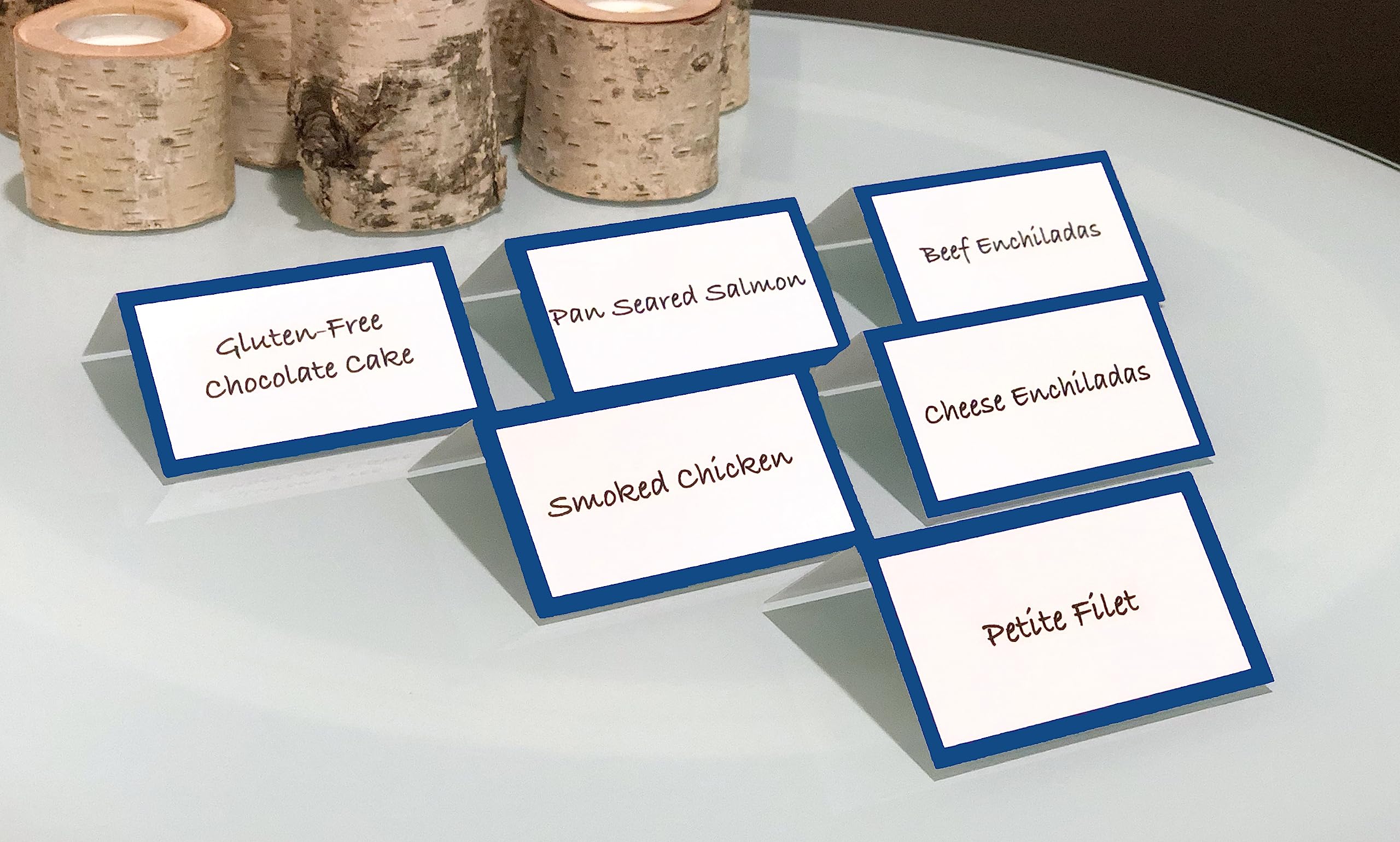 50-Pack Tented Place Cards for Weddings, Buffets & Banquets - 14pt Matte Cardstock Name Cards - Perfect for Cocktail Parties, Table Settings & Food Labels