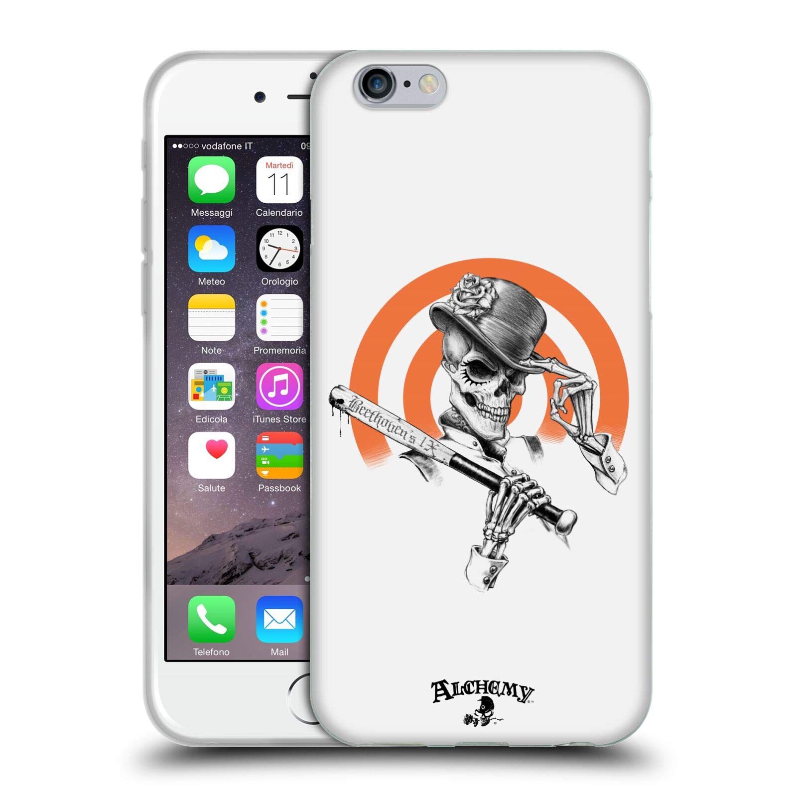 Head Case Designs Dead Droog Skull Soft Gel iPhone 6/6s Case - Gothic Alchemy Style Protective Cover for Daily Use & Halloween Costumes