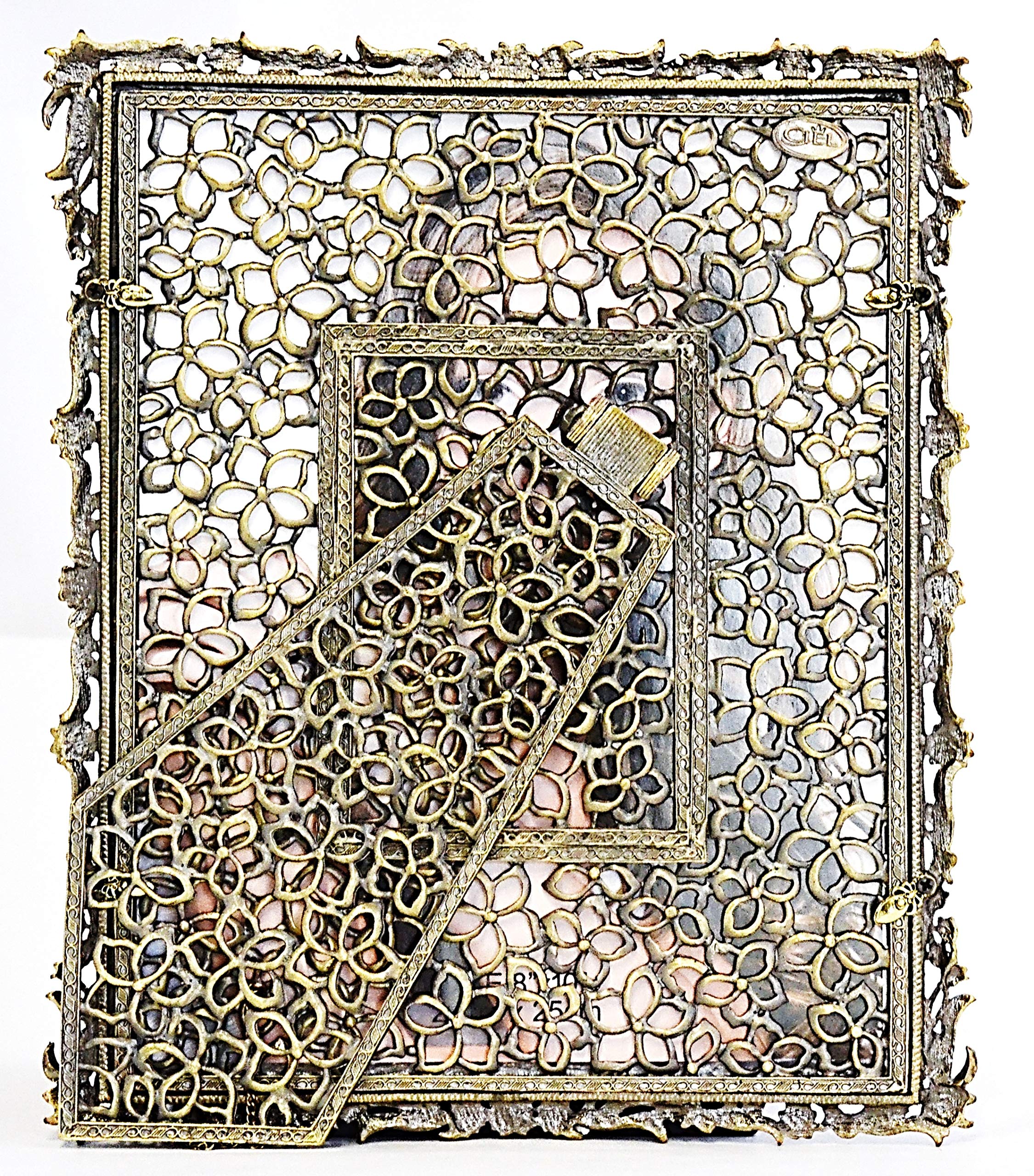 Jana Picture Frame - Handmade with Austrian Crystals & Enamel, Metal Back - Elegant Home Decor for Wall Display & Photo Showcase