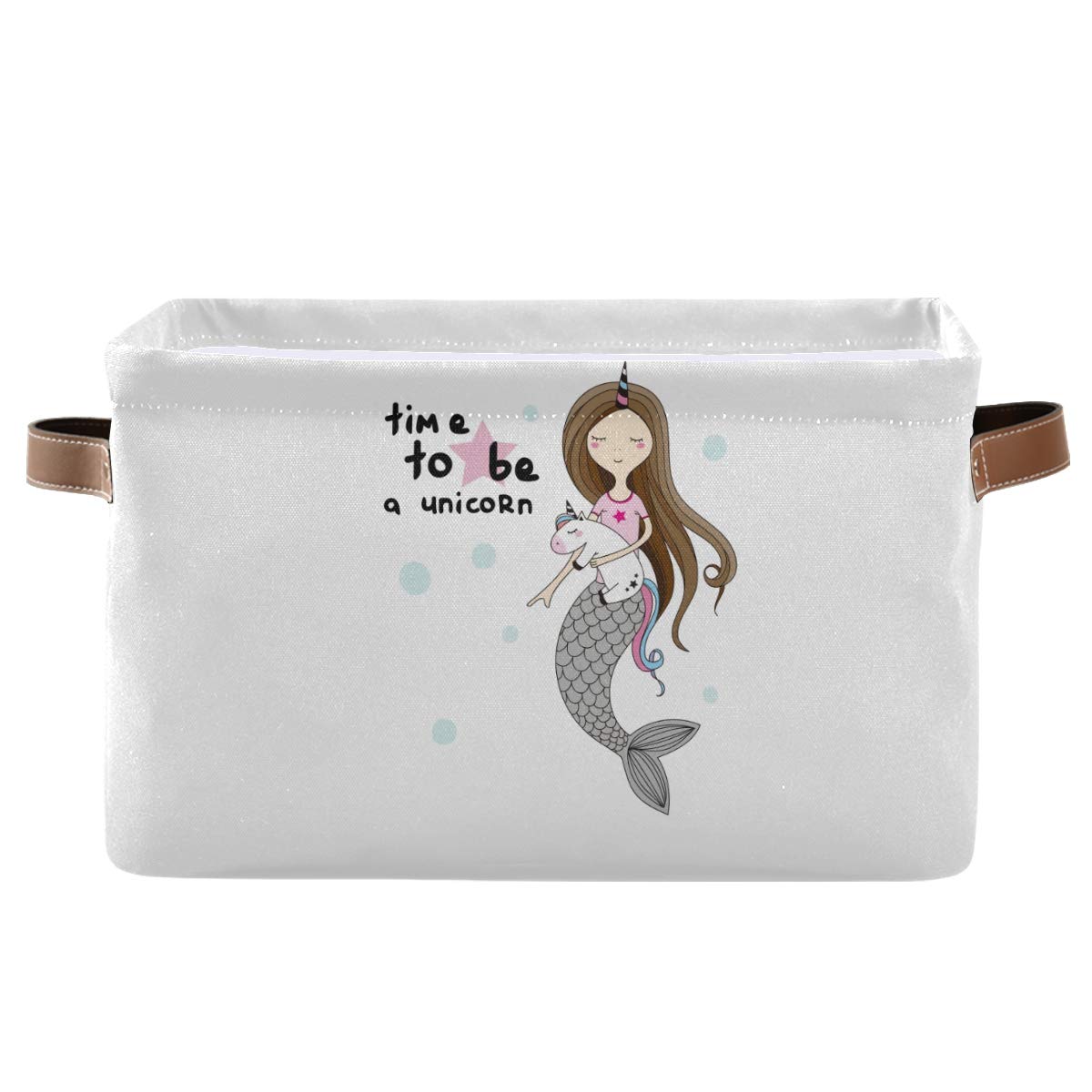 Foldable Storage Bin Cube - Cute Animal Mermaid Unicorn Laundry Hamper with Handle for Clothes, Toys & Home Organization - Perfect for Nursery, Pantry, Office Shelves & Closet Storage (1 Pack)