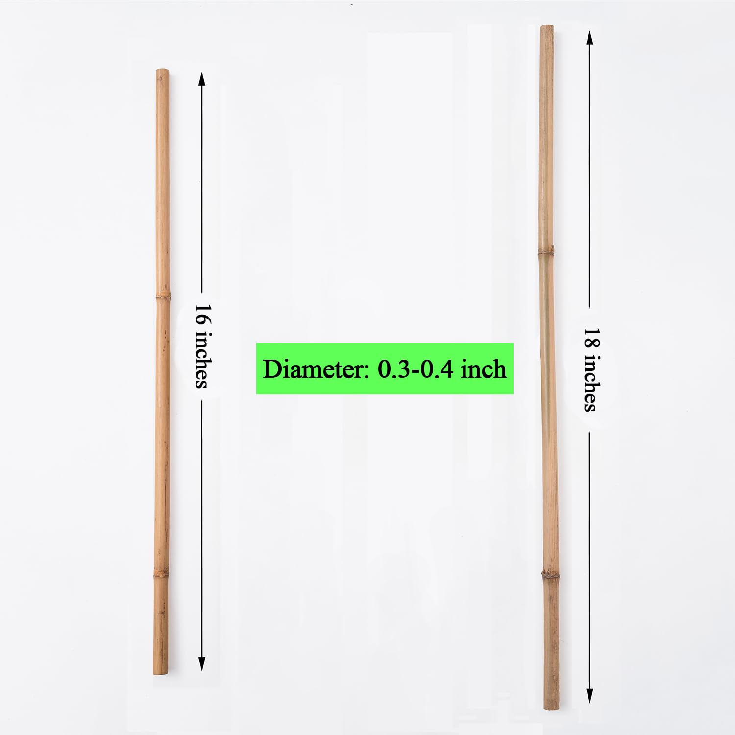 Natural Bamboo Plant Stakes for Indoor & Outdoor Gardens - 20 Pack 18 Inch Garden Sticks for Tomatoes, Beans, Potted Plants - Perfect for Supporting Climbing Vegetables and Houseplants