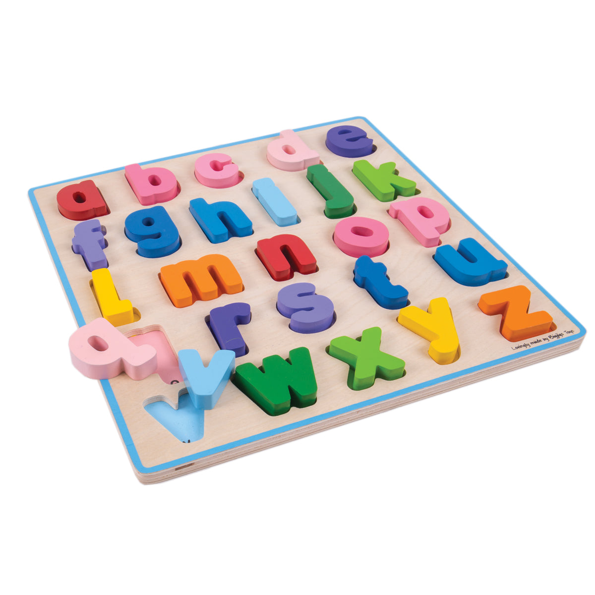 Bigjigs Toys Alphabet Adventure - Colorful Lowercase Chunky Wooden Puzzle for Kids - Perfect for Early Learning & Preschool Education