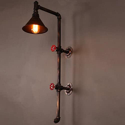 Vintage Industrial Pipe Wall Lamp - Matte Black Retro Wall Light for Living Room, Restaurant & Bar Decor - Perfect for Ambient Backlighting & Cozy Atmosphere