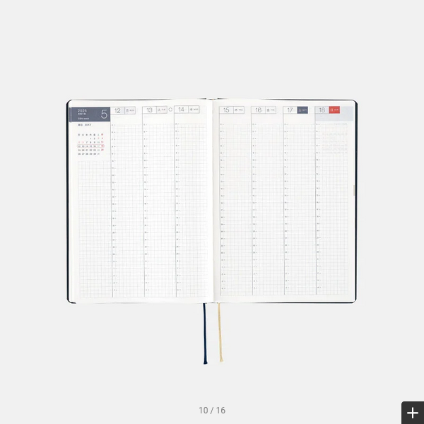 Hobonichi Techo 2025 Planner (Navy Blue) - A5 Size Daily Journal with January Start, Monday Start | English Edition | Perfect for Work, School & Personal Planning