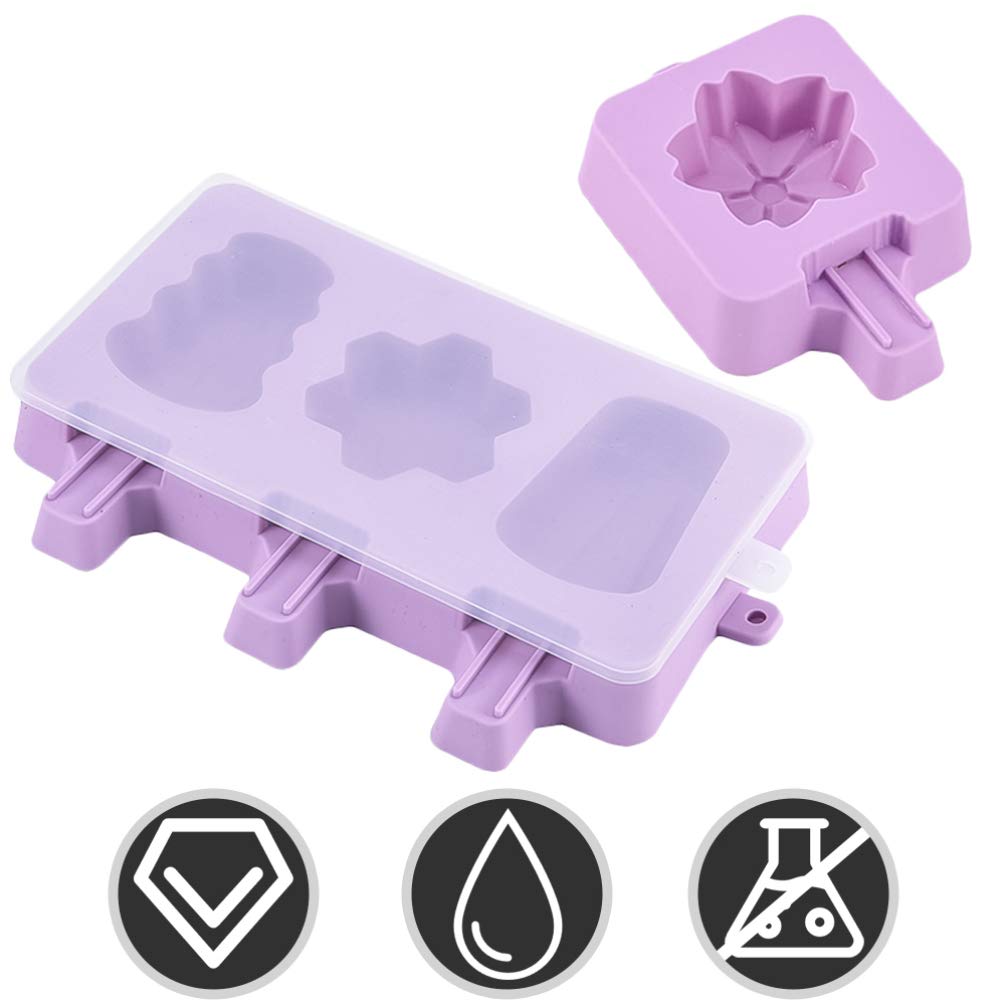 2-Pack DIY Silicone Ice Cream Molds - Reusable Popsicle Makers for Kids, Homemade Ice Lolly & Frozen Treats - BPA-Free, Easy to Use & Clean - Perfect for Summer Parties, Snacks & Family Fun