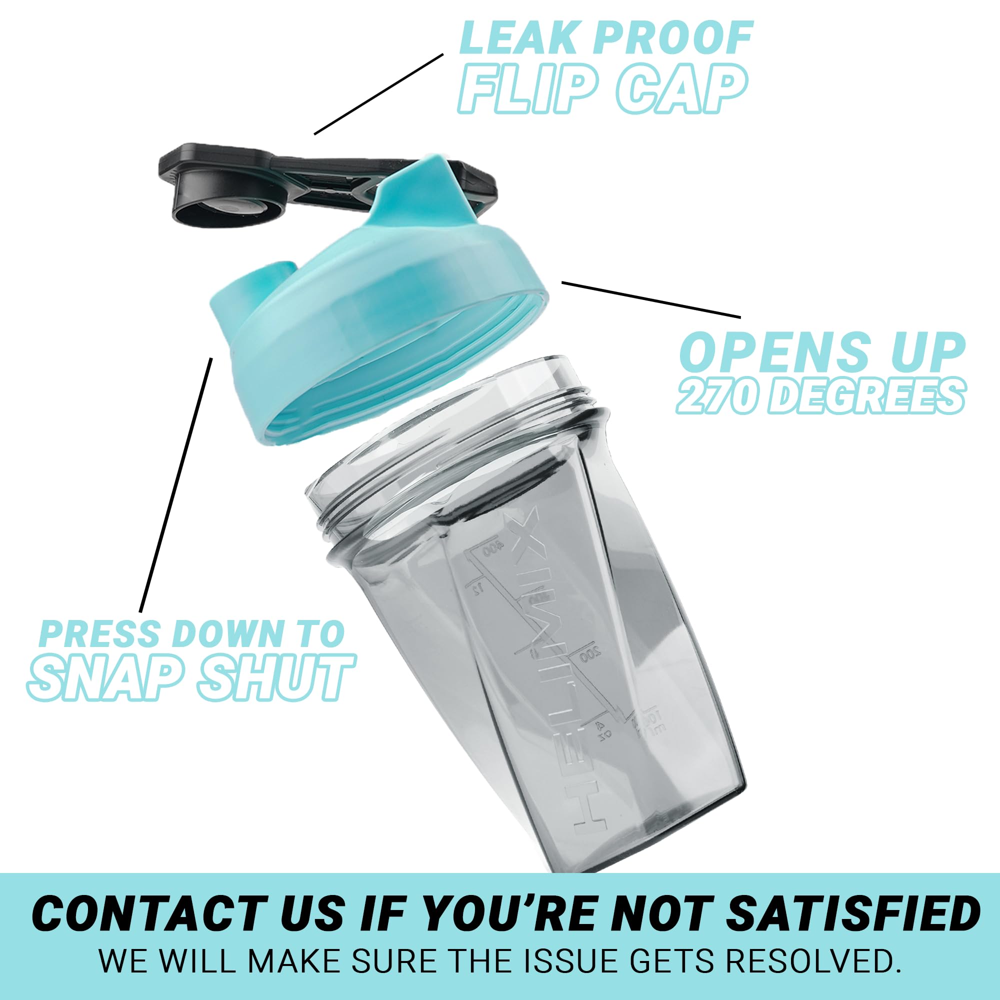 HELIMIX 1.5 Vortex Blender Shaker Bottle - 20oz Protein Shaker Cup for Gym & Travel | BPA-Free, No Blending Ball Needed | Mixes Protein, Smoothies & Cocktails | Dishwasher Safe | Perfect for Workouts, Post-Workout Recovery & On-The-Go Nutrition