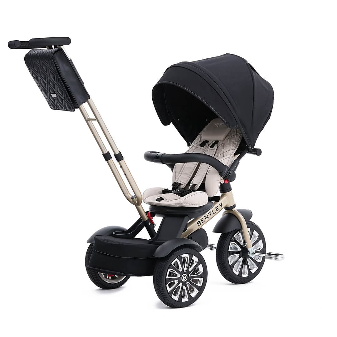 Bentley 6-in-1 Convertible Kids Tricycle - Adjustable Toddler Trike with Parent Push Handle & Canopy - Perfect for Outdoor Play, Park Rides & Learning to Pedal