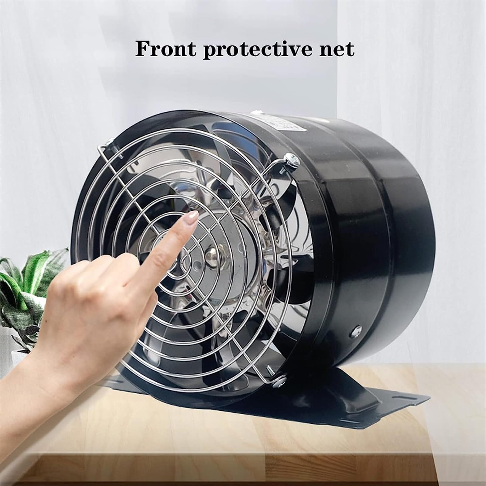 FAiruo Portable Vertical Exhaust Fan - Small Duct Kitchen Desk Fan with Base & Mesh Cover - No Drilling Required for Easy Installation - Perfect for Home, Office, and Commercial Use