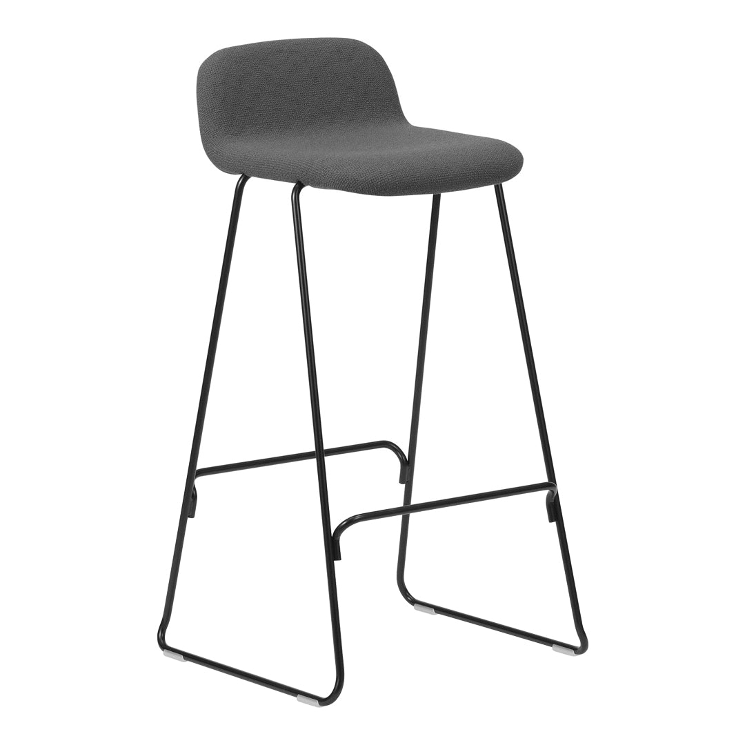 Just Bar Stool with Back - Fully Upholstered Bar Height Stool for Kitchen Island, Breakfast Nook & Home Bar - Comfortable Counter Height Seating