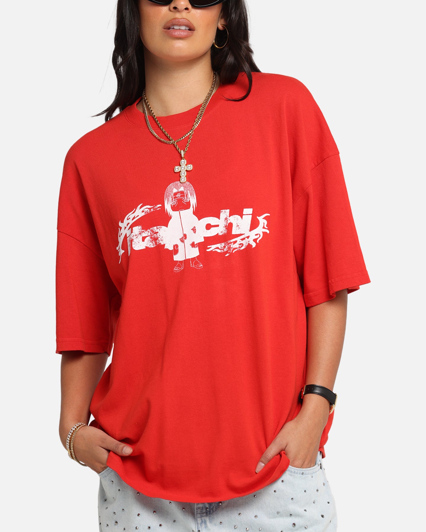Naruto Chibi Itachi Vintage Anime T-Shirt - Red Cotton Graphic Tee for Men & Women - Perfect for Cosplay, Anime Conventions & Casual Wear