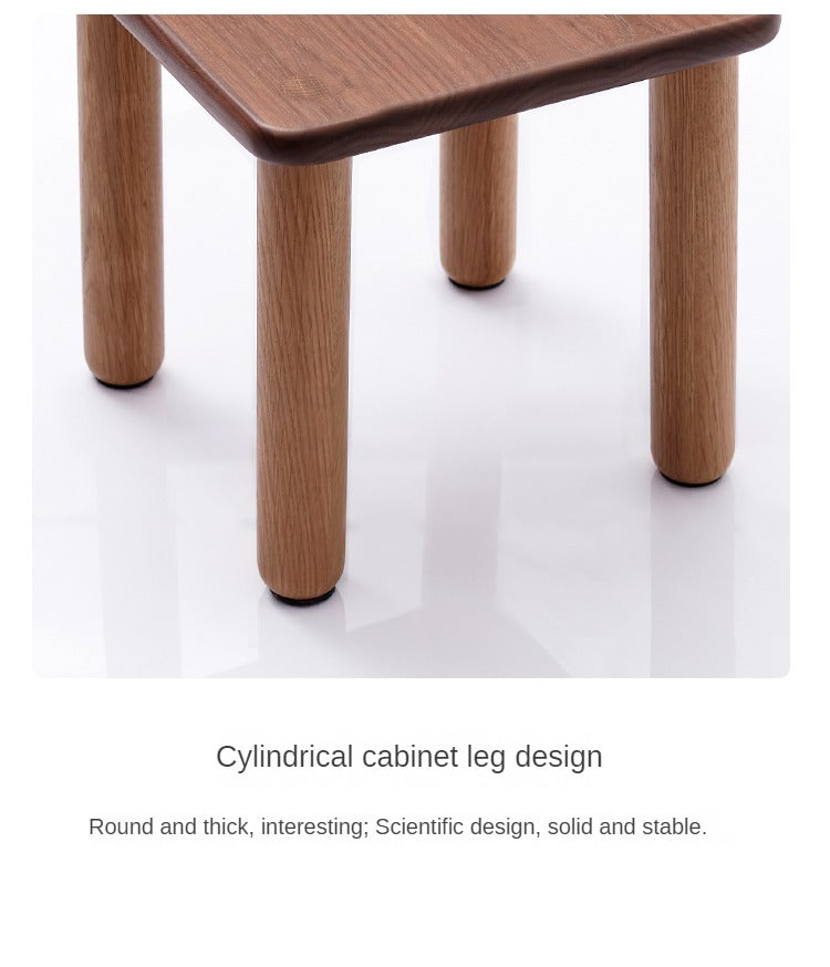 Solid Oak & Black Walnut Kids Small Stool - Durable Wooden Step Stool for Children - Perfect for Bathroom, Kitchen, and Playroom Use