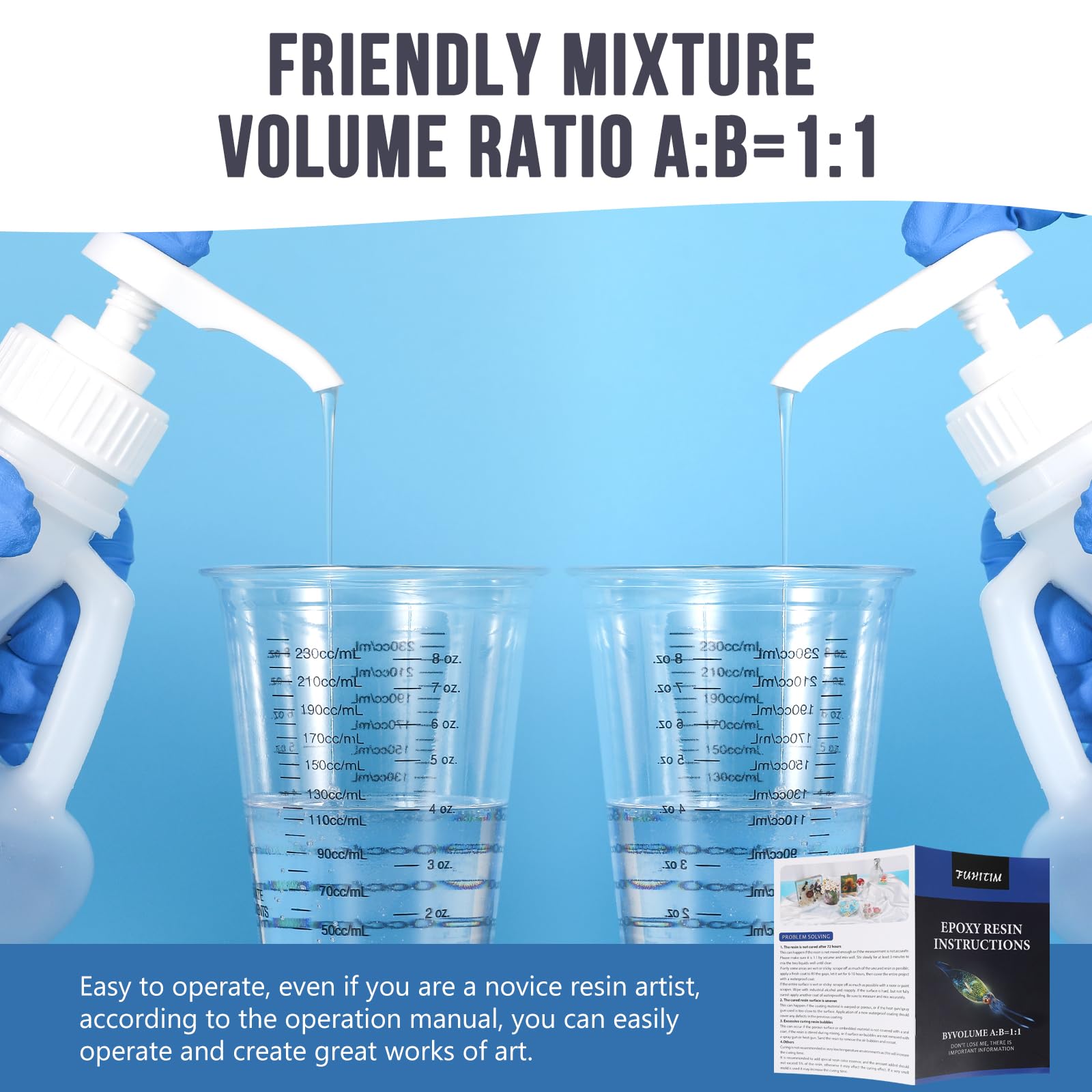 1 Gallon Crystal Clear Epoxy Resin Kit - Self-Leveling High Gloss Casting Resin, No Yellowing & Bubble-Free, 1:1 Mix Ratio for DIY Crafts, River Tables, Countertops - Perfect for Woodworking, Jewelry Making & Home Decor Projects