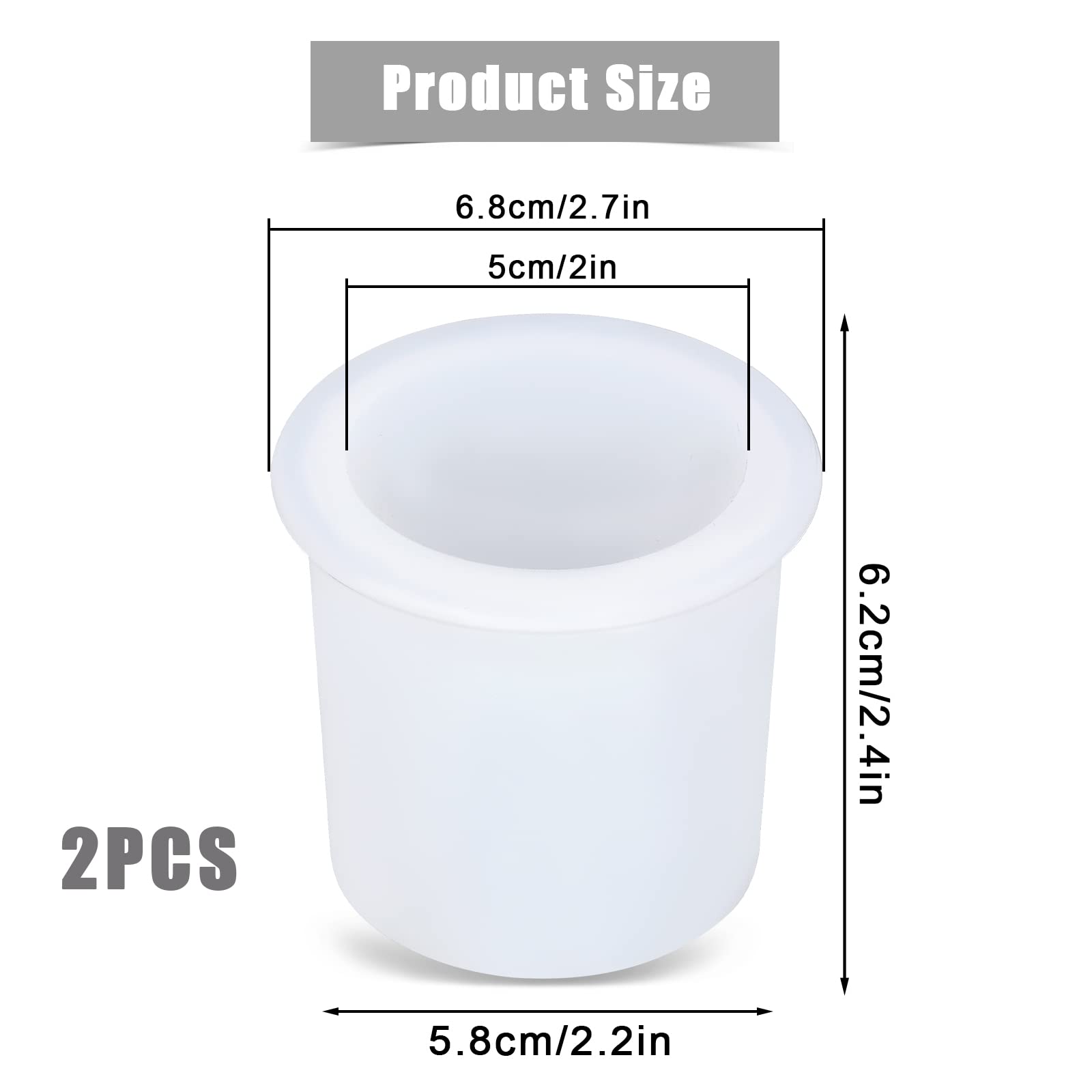 AIEX 2 Pack Silicone Umbrella Hole Rings & Wedge Plug - Soft Patio Table Umbrella Holder for Outdoor Dining, Coffee Shops, Tea Houses, Courtyards (White) - Perfect for Securing Umbrellas in Restaurants, Cafes and Backyard Gatherings