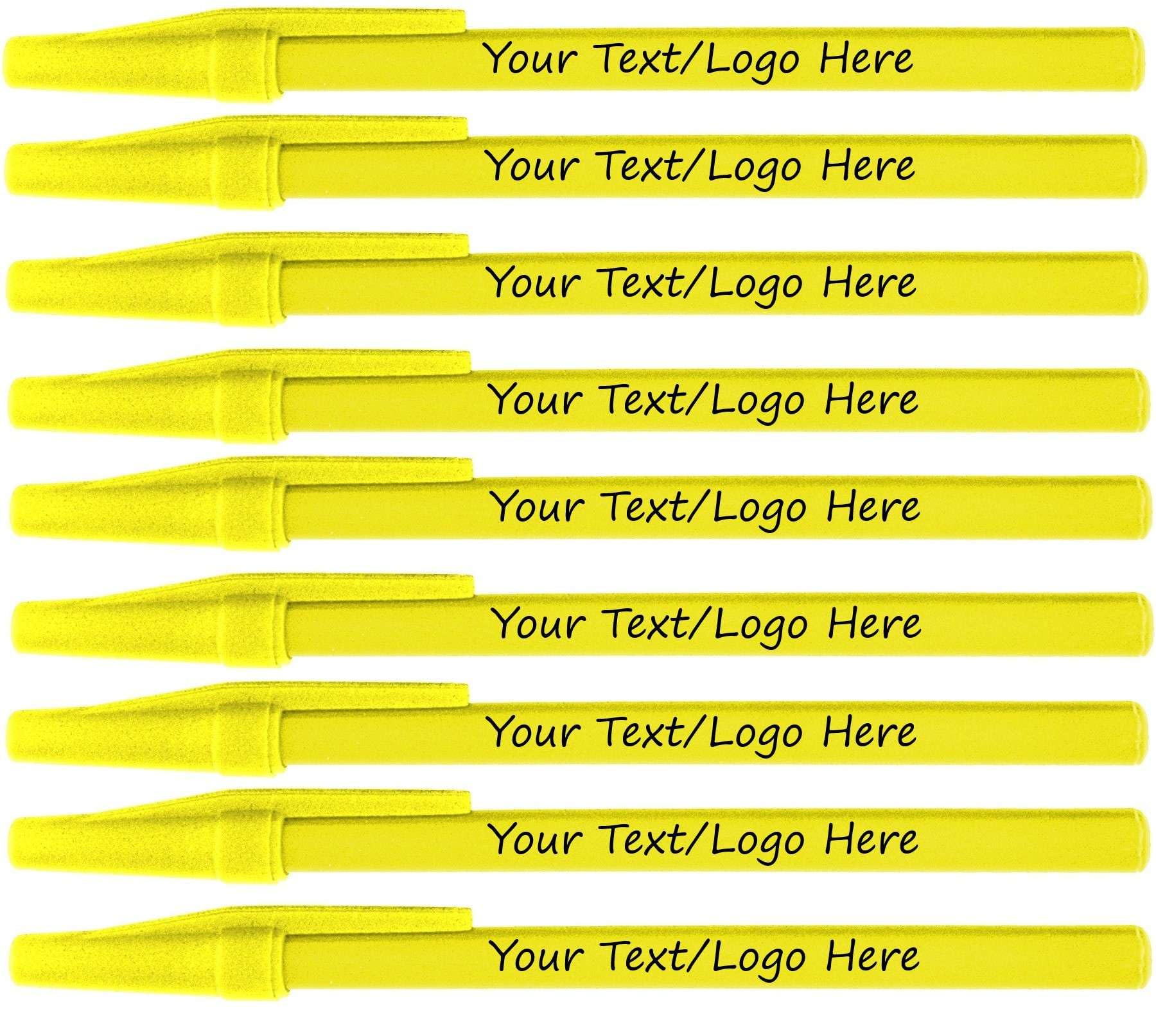 Custom Printed Slim Ballpoint Pens with Cap - 500 Pack Bulk for Businesses, Events & Promotions - Personalized with Your Logo or Text - Yellow & Black Ink Options - Perfect for Corporate Gifts, Trade Shows & Branding