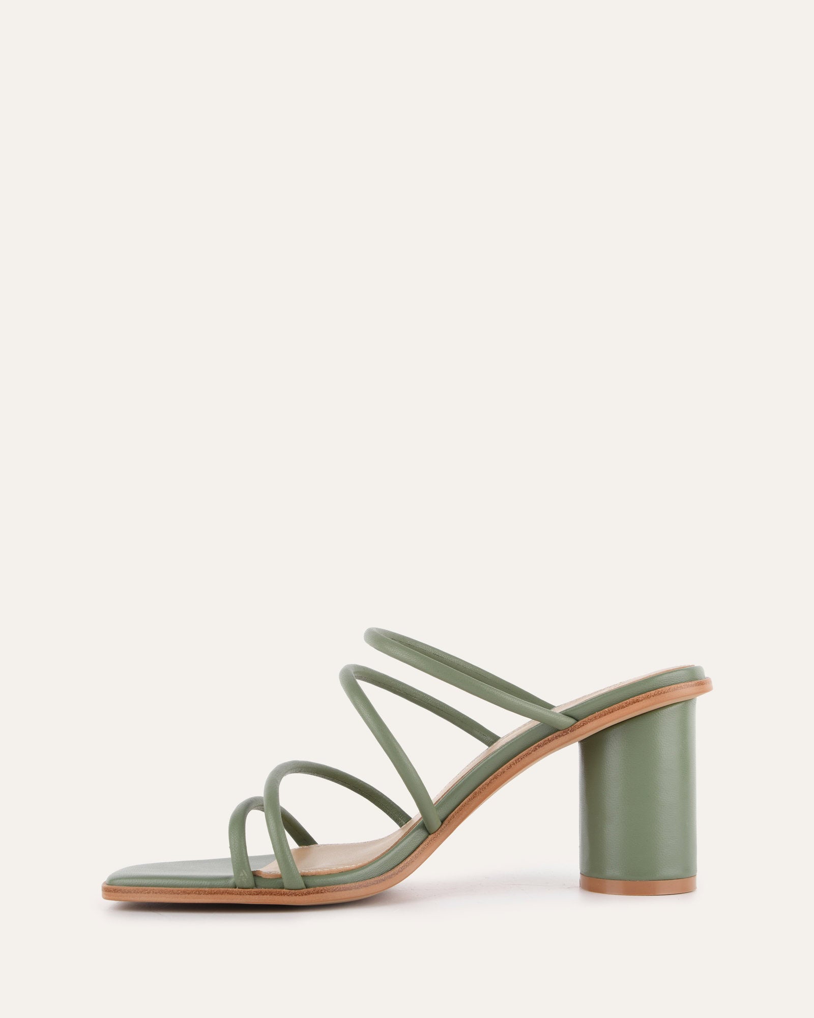 NAOMI Mid Heel Sandals for Women - Pistachio Green Leather Summer Shoes | Comfortable & Stylish for Weddings, Parties & Casual Outings